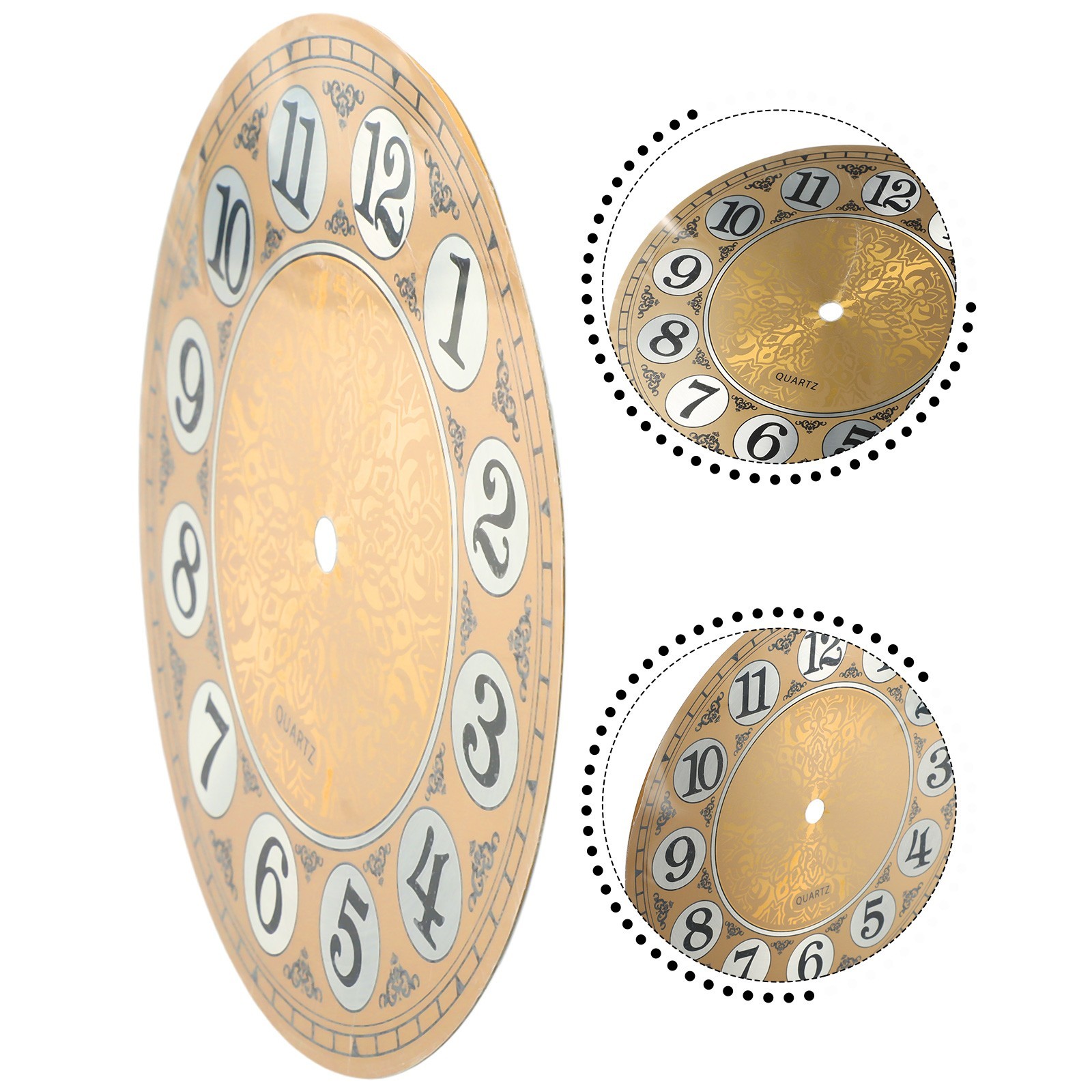 Aluminium Wall Clock Face for DIY Projects Featuring Clear Arabic Numerals