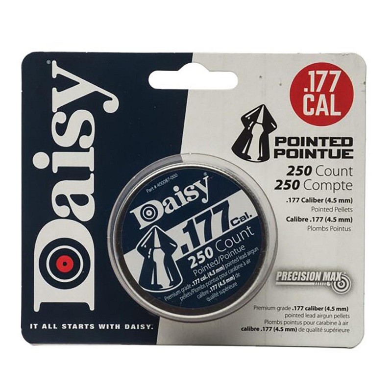 Daisy 987777-406 Pointed Precision Max .177 Caliber (4.5mm) Pellets 250 Count