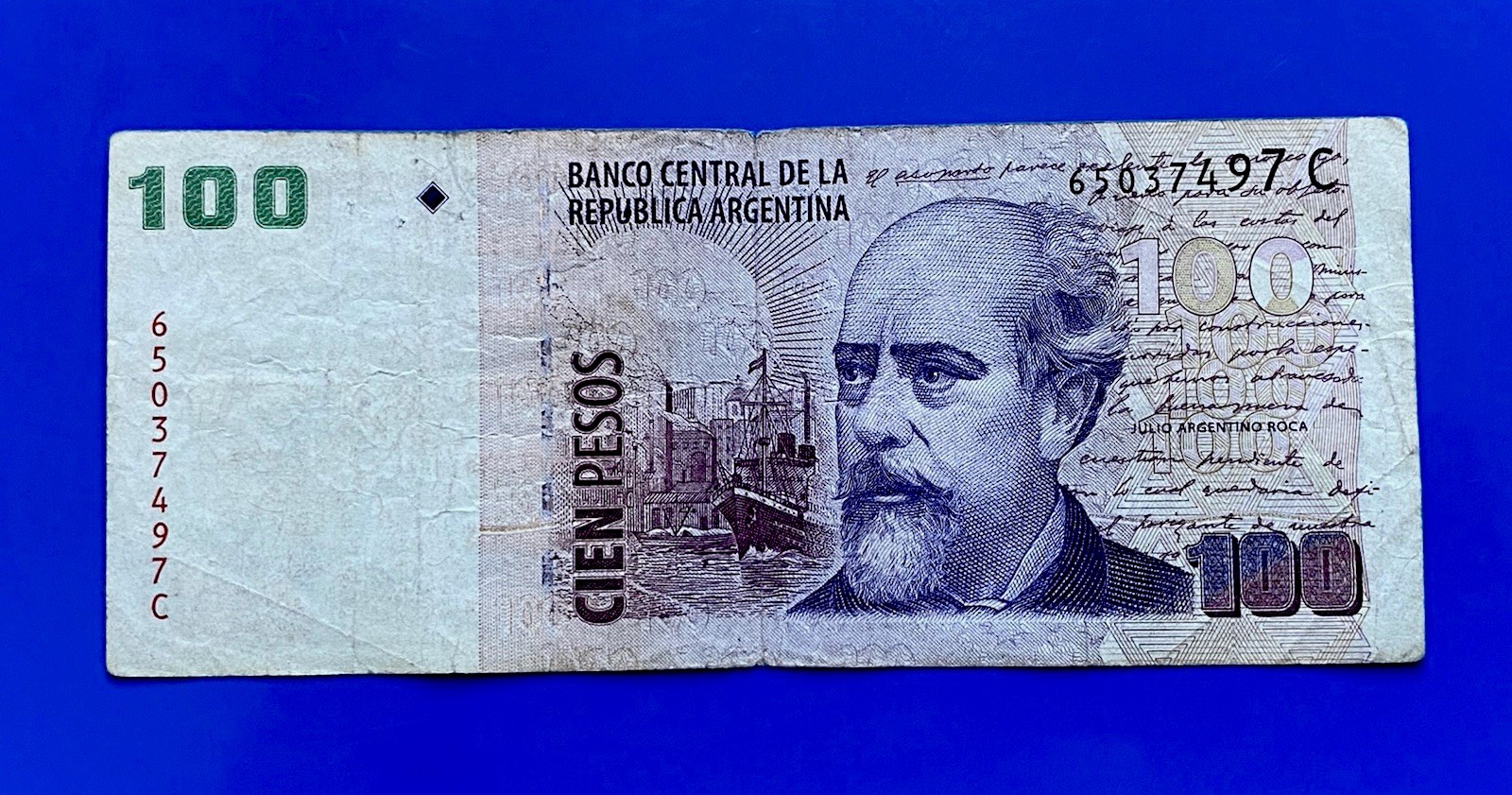 ARGENTINA NOTE 100 PESOS (1999-2002) JULIO ROCA (SUFFIX C ) P 357 Circulated