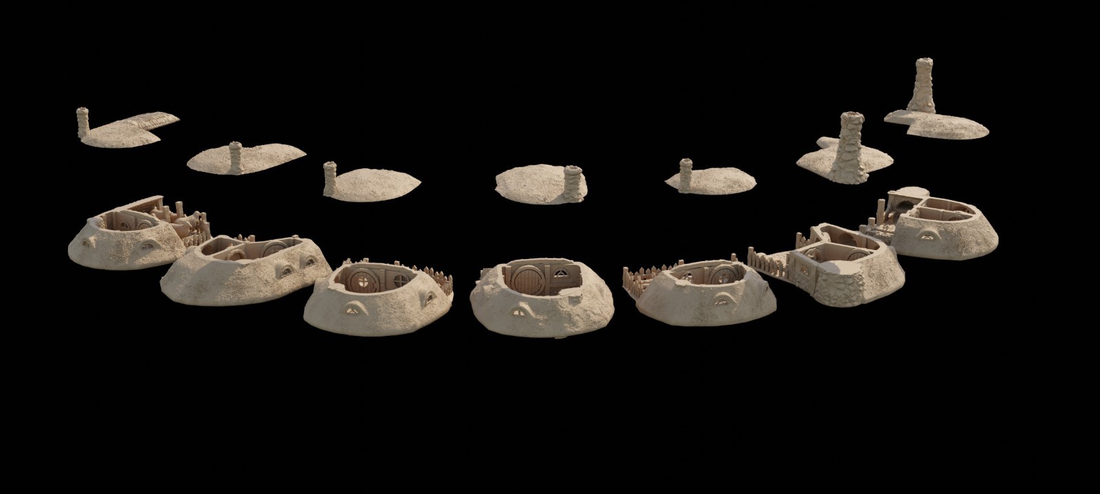 Hobbit Burrows 28mm Tabletop Terrain.