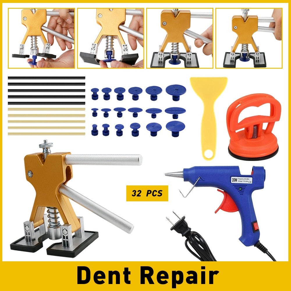 3Paintless Car Dent Puller Repair Dint Hail Damage Lifter Auto Body Tool US D