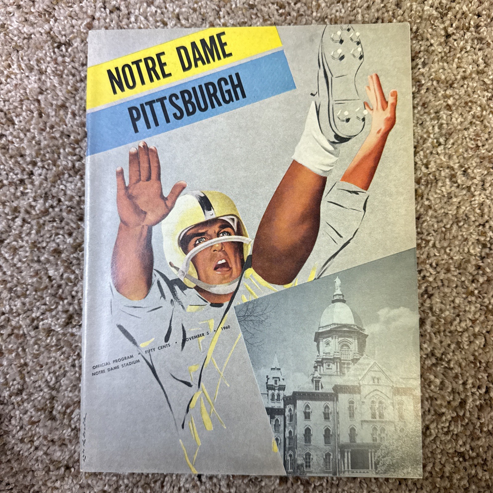 1960 Notre Dame Fighting Irish vs Pittsburgh Football Program.