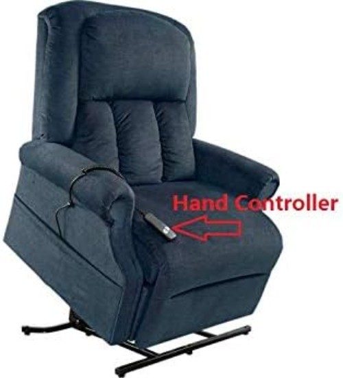 Compact 2-Button Lift Chair Control - Black Plastic Hand Remote for Mobility Aid