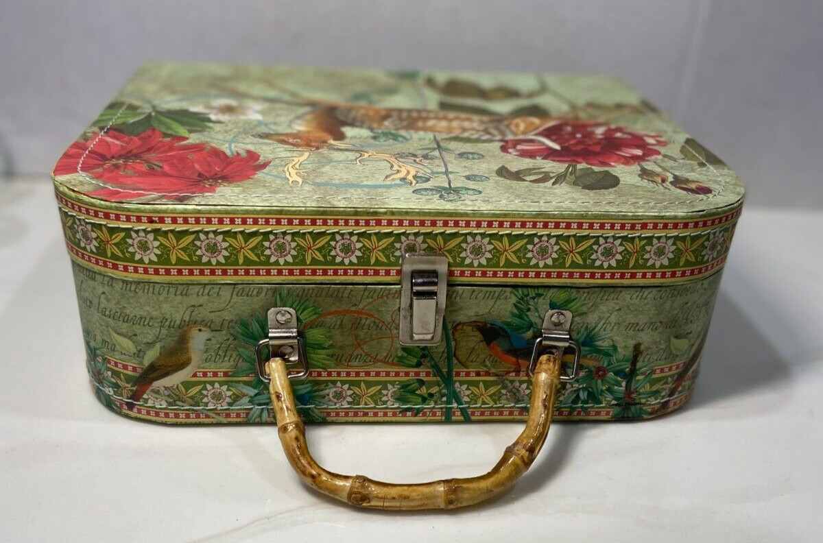 Storage/Purse Heavy Cardboard Bamboo Handle 4x9x11"