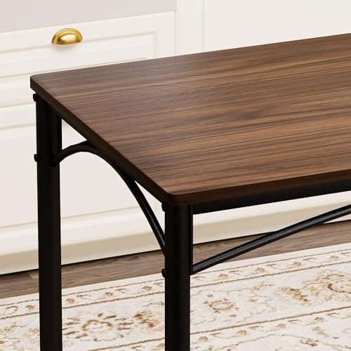 GDFStudio 43.3" Dining Table Set with 4 Chairs, Industrial Kitchen Bar Walnut