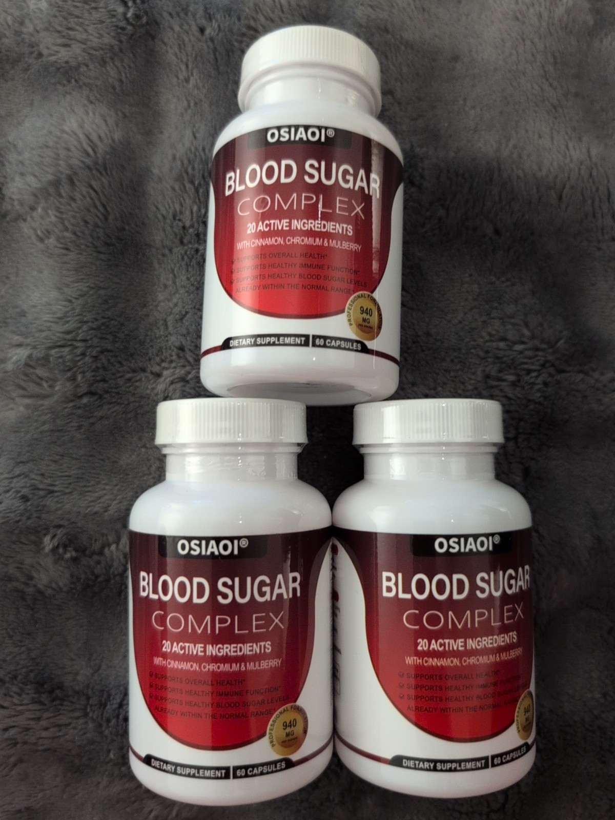 💞Lot  X 3💞 BLOOD SUGAR Complex Alpha Lipoic Acid &Cinnamon Complex Each 60CAPS