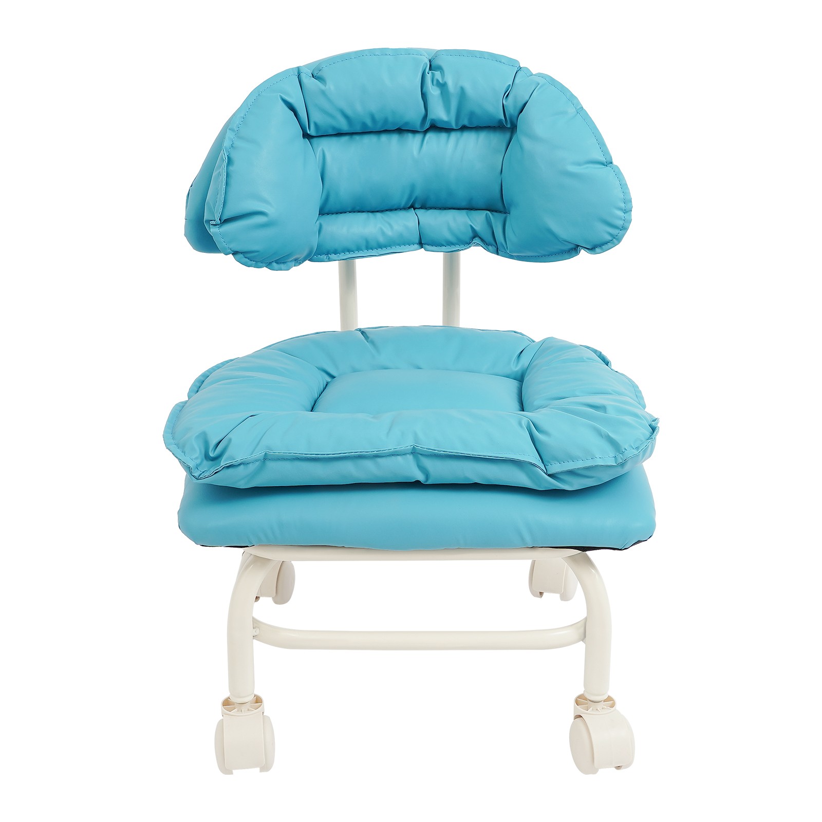 Blue Rolling Stool With Back Rest, Heavy Duty Rolling Stool, Roller Chair