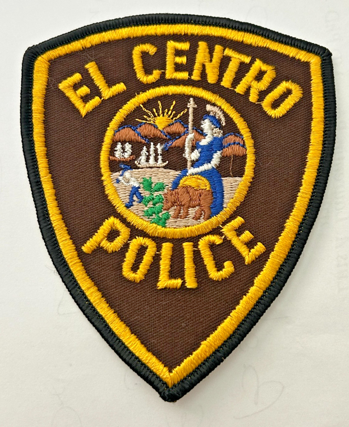 VIntage El Centro California Police Dark Brown Background Patch Unused