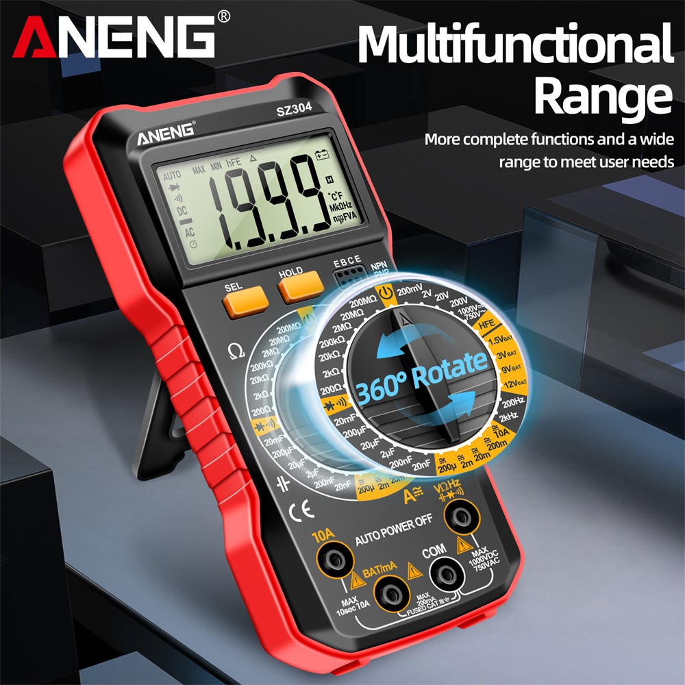Digital Multimeter LCD Voltmeter Ammeter Ohmmeter Volt AC DC Tester Lead Meter..