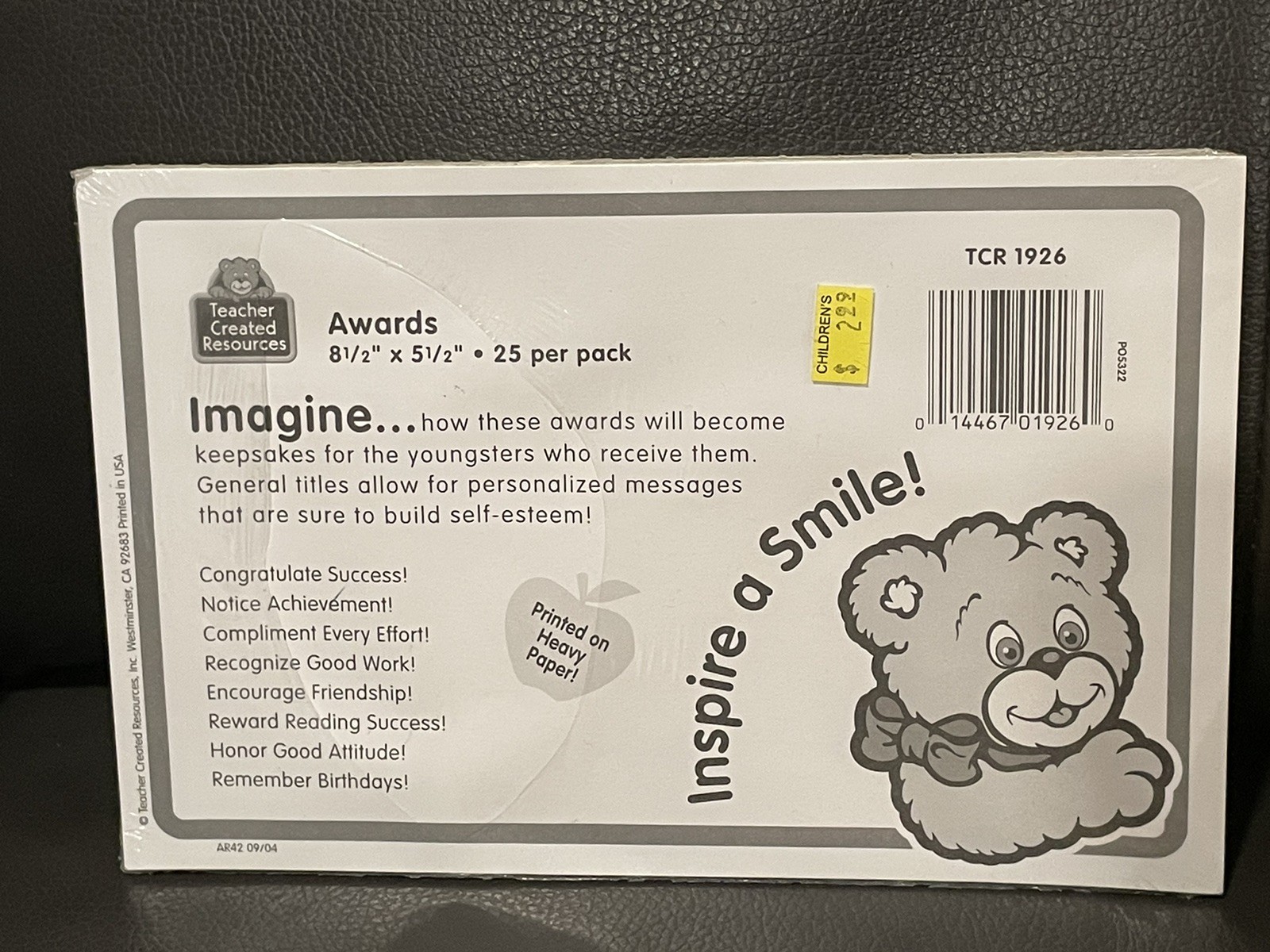 Teaching Tree Teacher Created Resources NEW 100 Pcs Math Awards Reading Rewards