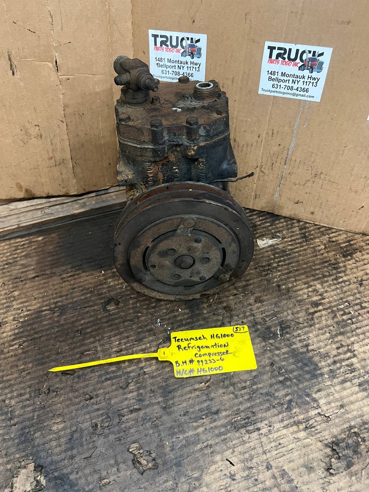 TECUMSEH HG1000 AIR CONDITIONING COMPRESSOR USED PN# 99233-6