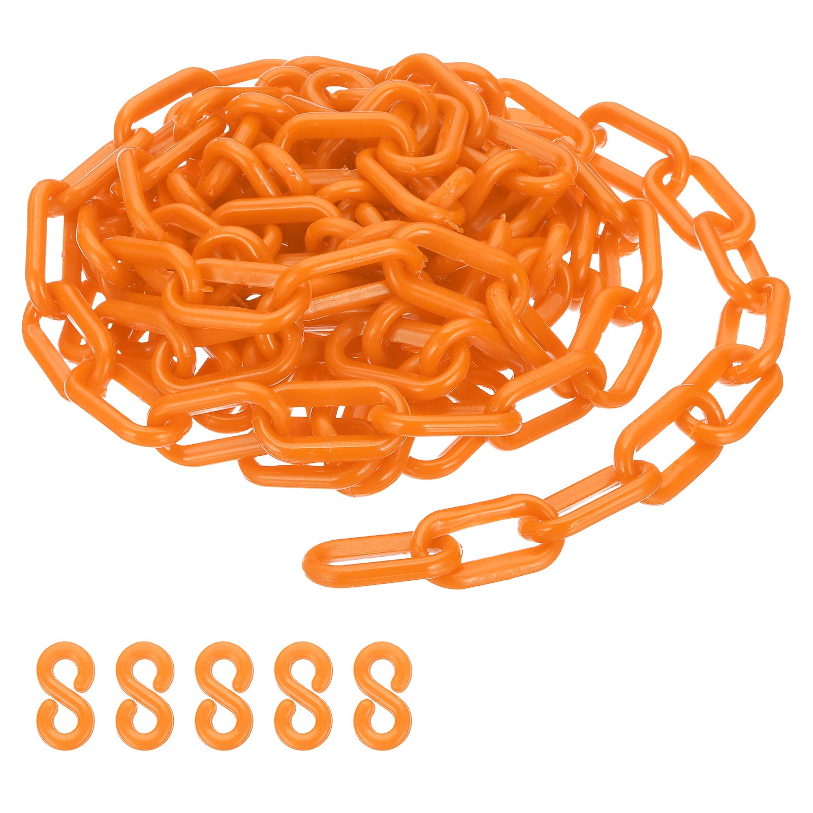 Orange Plastic Chain 10 ft 6mm Safety Barrier Chain