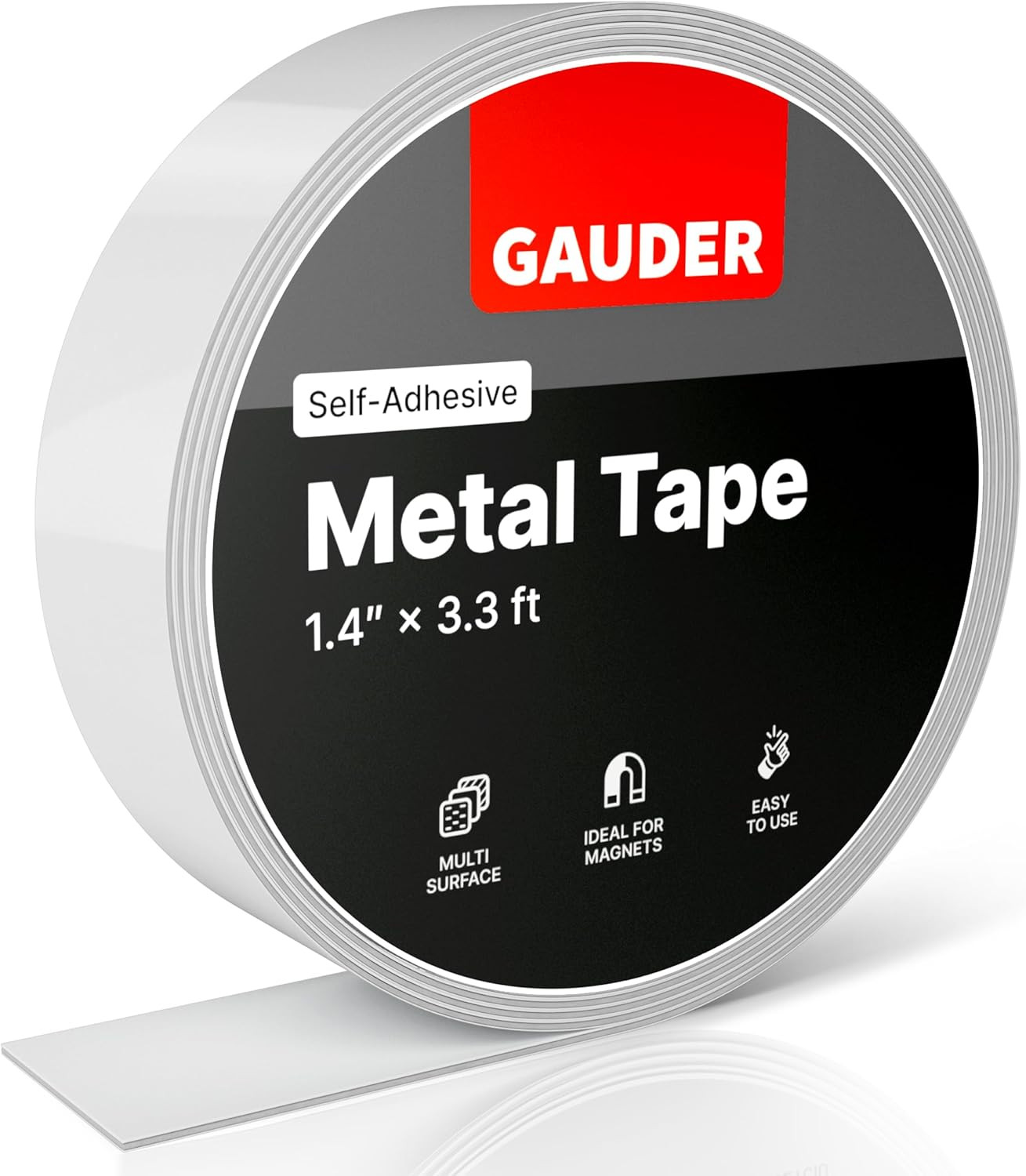 GAUDER Metal Tape Self Adhesive | Ferrous Tape for Magnets | Metallic Steel Stri