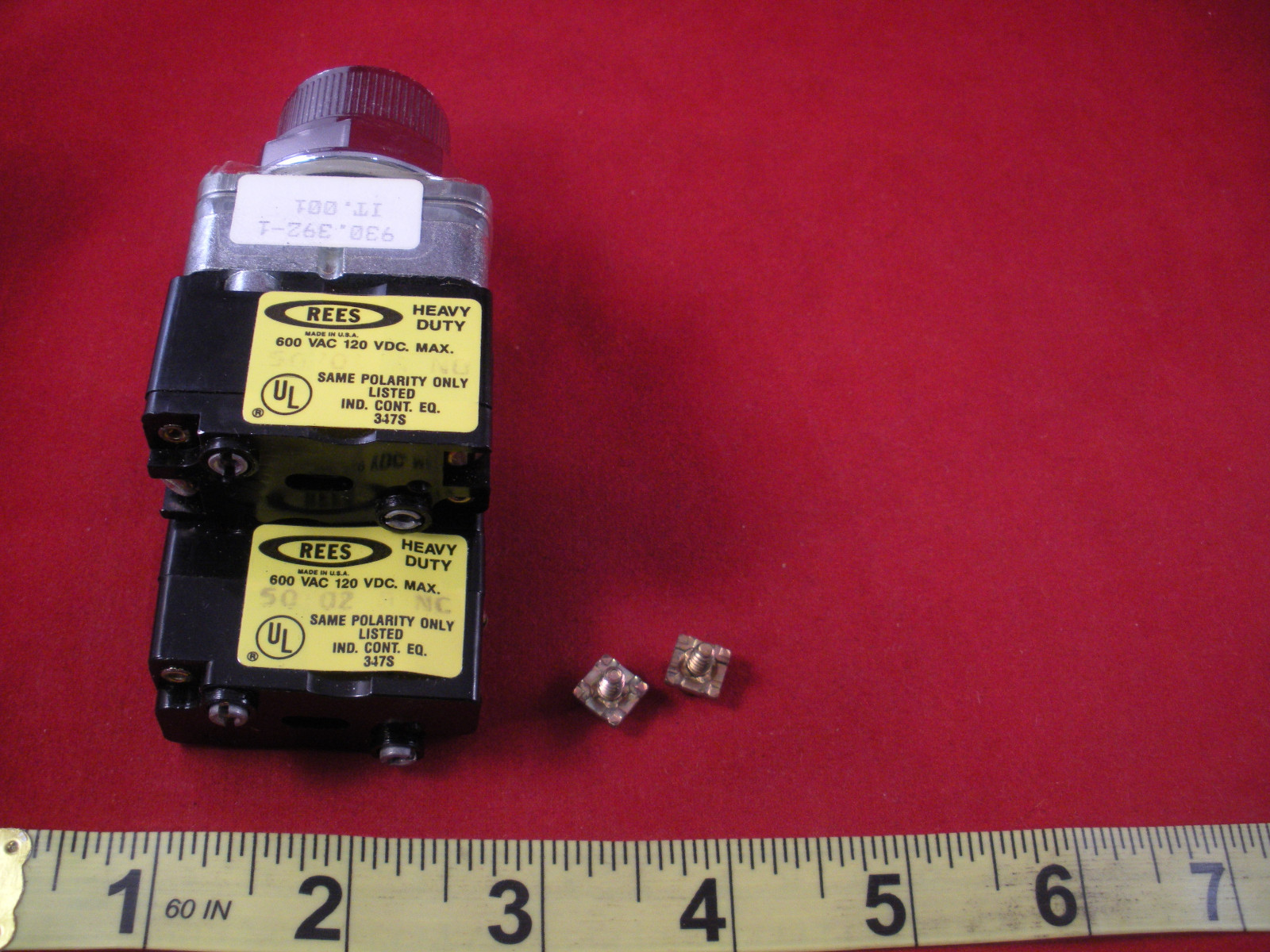 Rees 40302-501 Pushbutton Selector Switch 2-Pos Operator 50702 Contact Block Nnb