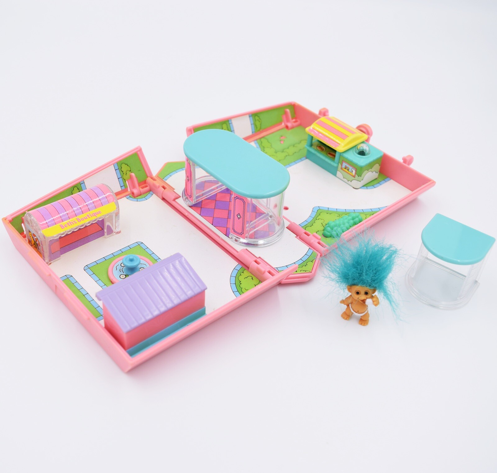 #90S Rare Galoob Tiny Trolls Town Playset Moc #FASHION MALL Centro Commerciale