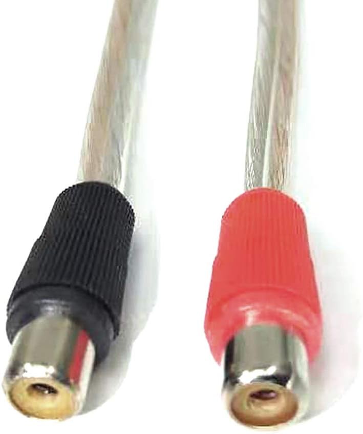 RCA Adapter, 2-Port, 18 AWG Speaker Wire to Female, Black/Red Black