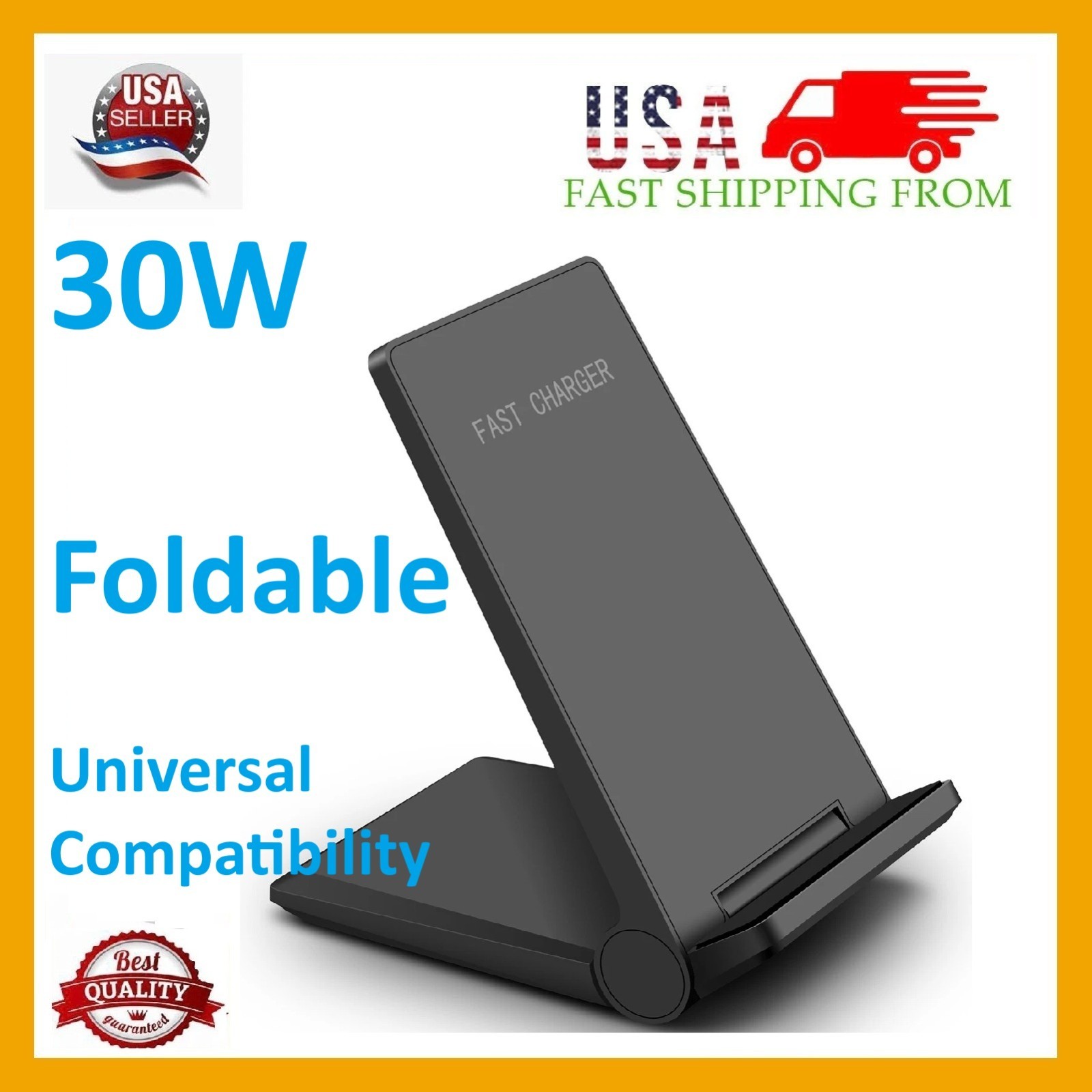 30W Fast Wireless Charger Stand Dock Pad For Apple iPhone 12 13 14 15 16 Pro Max