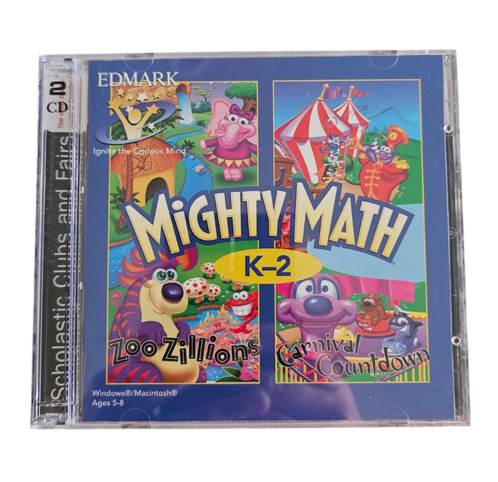 Mighty Math PC Computer Game K-2 2-CD set by Edmark