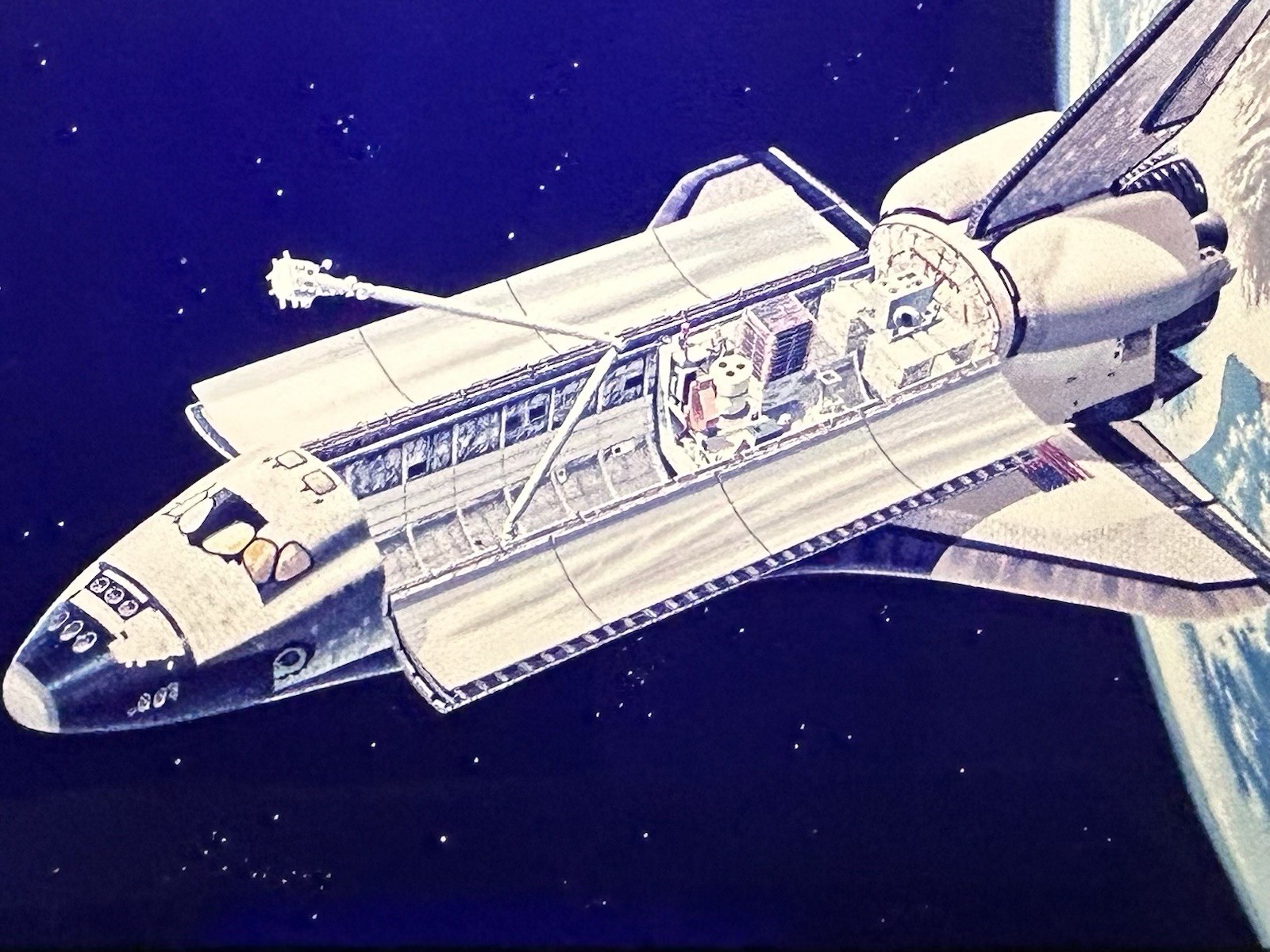 1982 NASA KSC Space Shuttle Orbiter Cargo Payload Bay Presentation Transparency