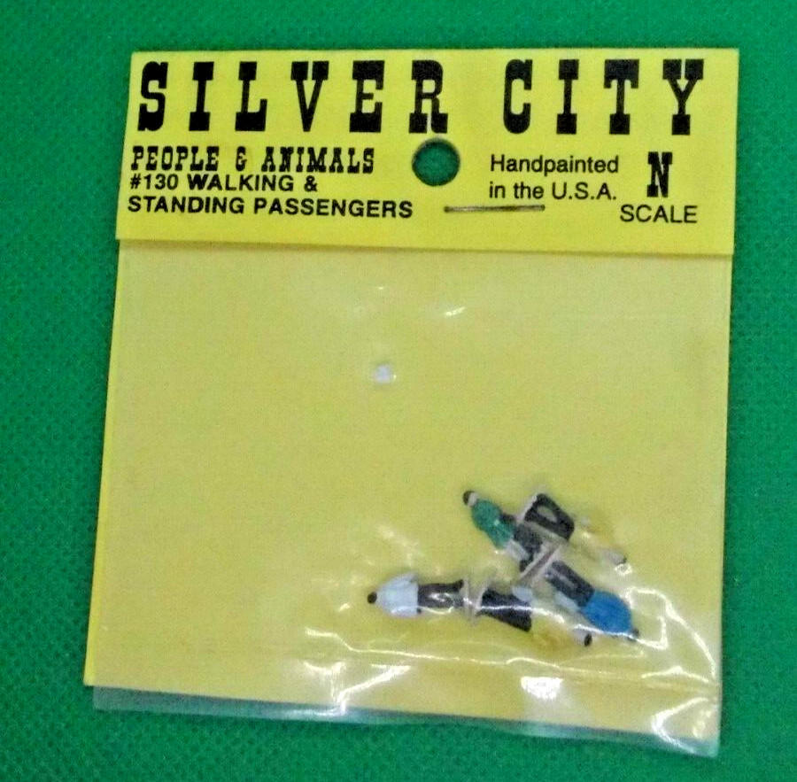 Silver City People & Animals N scale #130 Passengers, Walking & Standing (pk. 5)