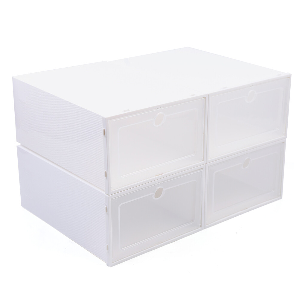 20/24Pcs Foldable Plastic Transparent Shoe Box Storage Clear Stackable Organizer