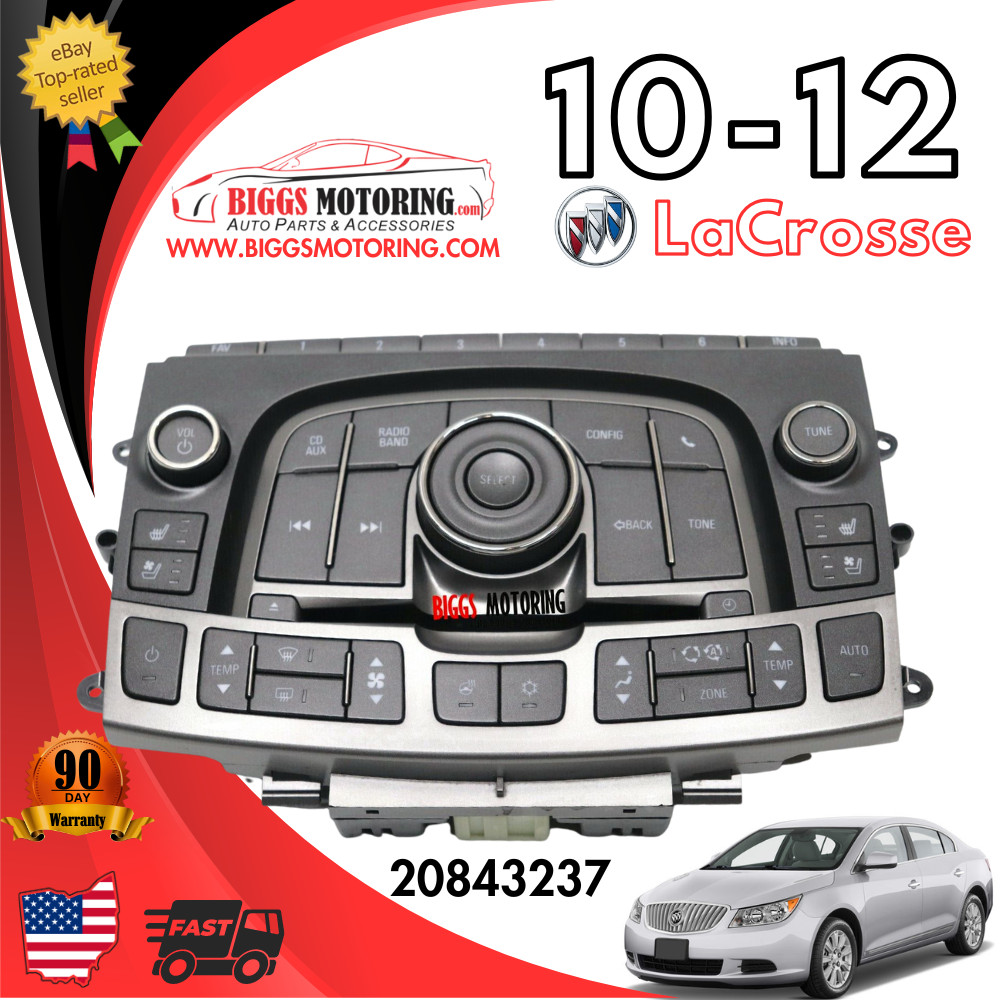2010-2012 Buick LaCrosse Radio Temperature Control Panel 20843237