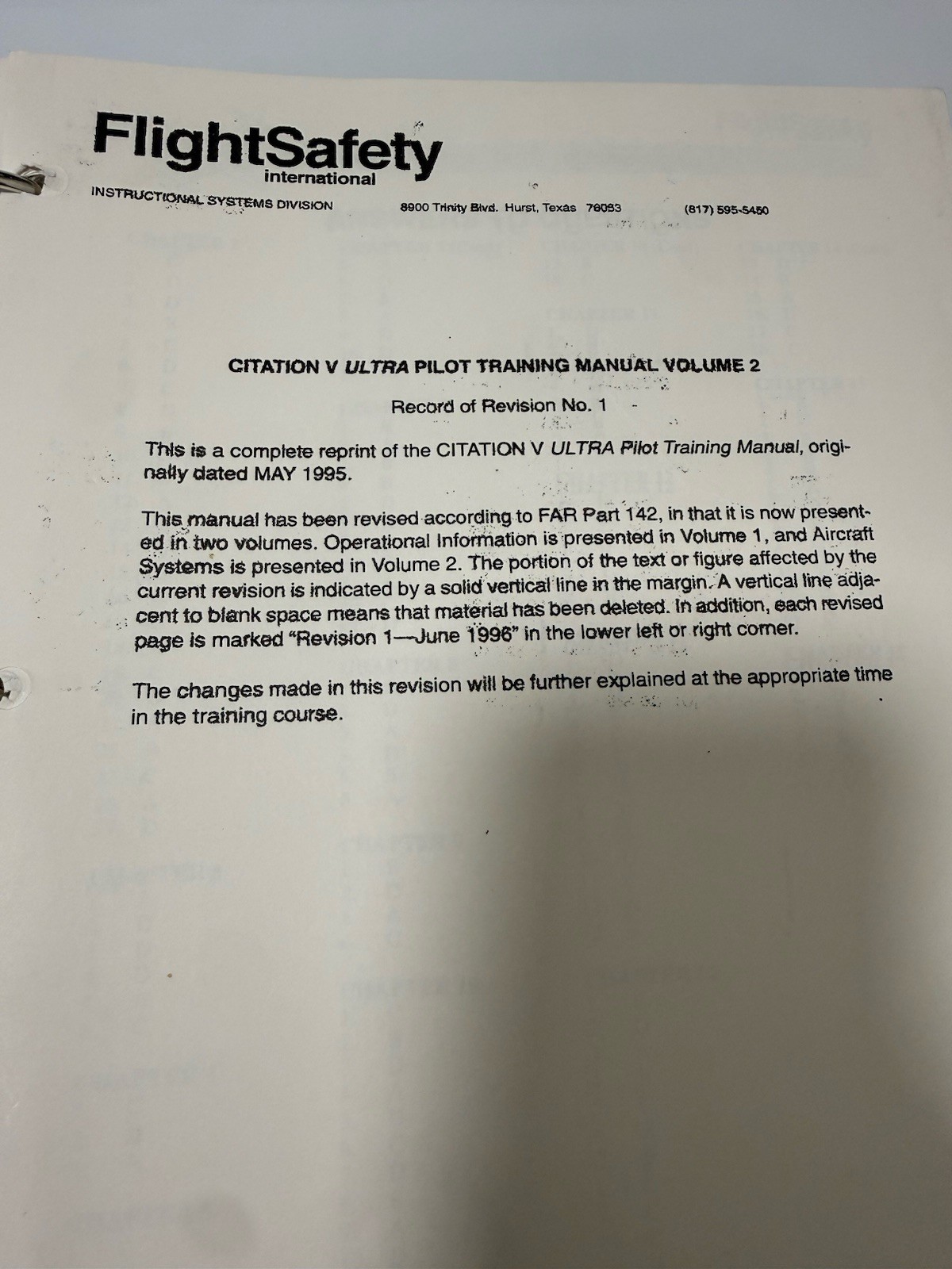 Flight Safety / Citation V - Pilot Training Manual Volume 2 Aircraft Systems