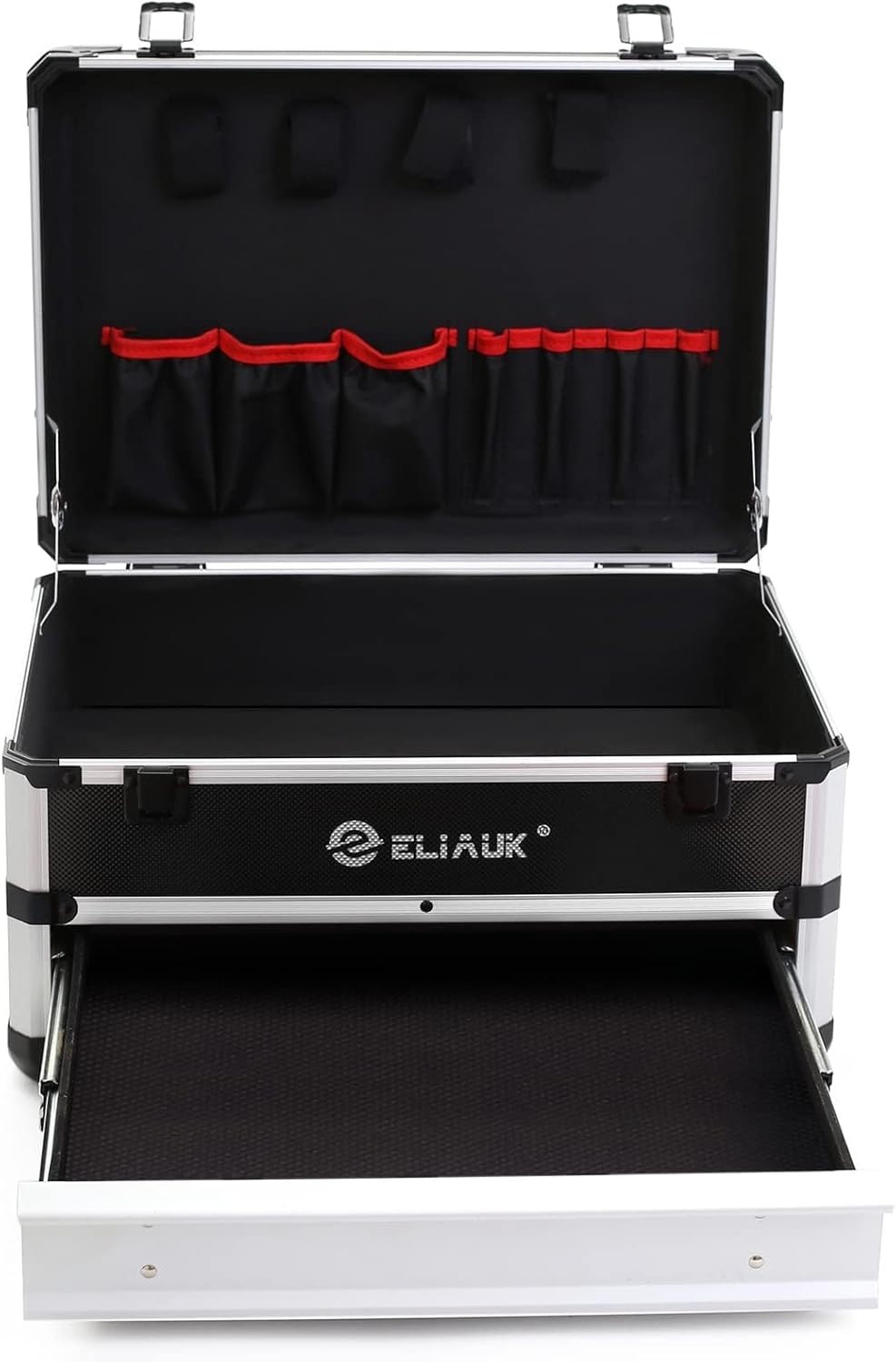 Compact Silver Tool Box with Bearing Slide Drawers - Organized Storage Solution