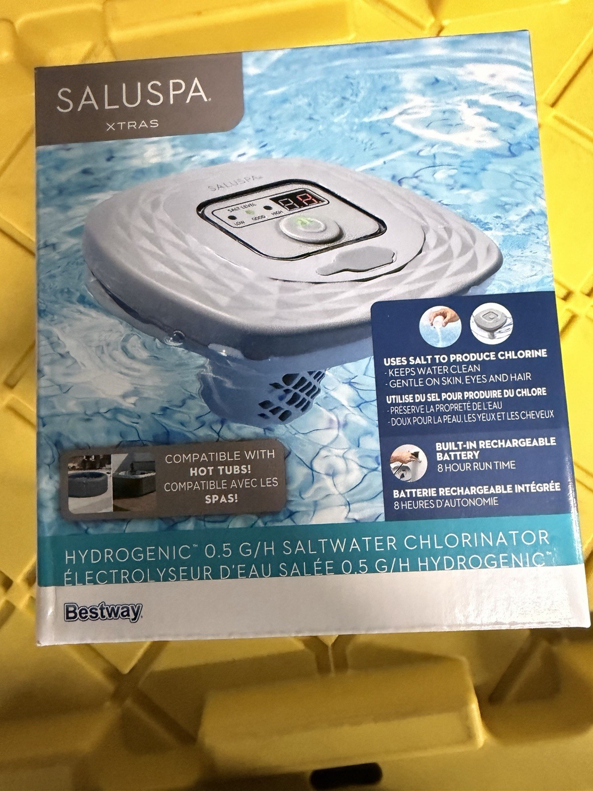 Bestway SaluSpa Xtras Hydrogenic 0.5g/h Saltwater Chlorinator Rechargeable Spa