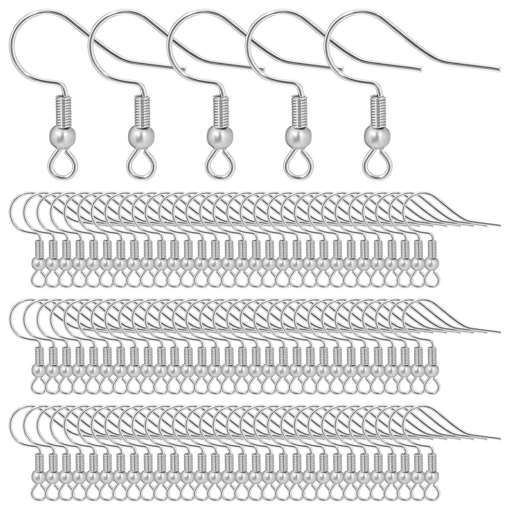 100Pcs Silver Titanium Steel Earwire Hooks for Elegant Daily Earrings
