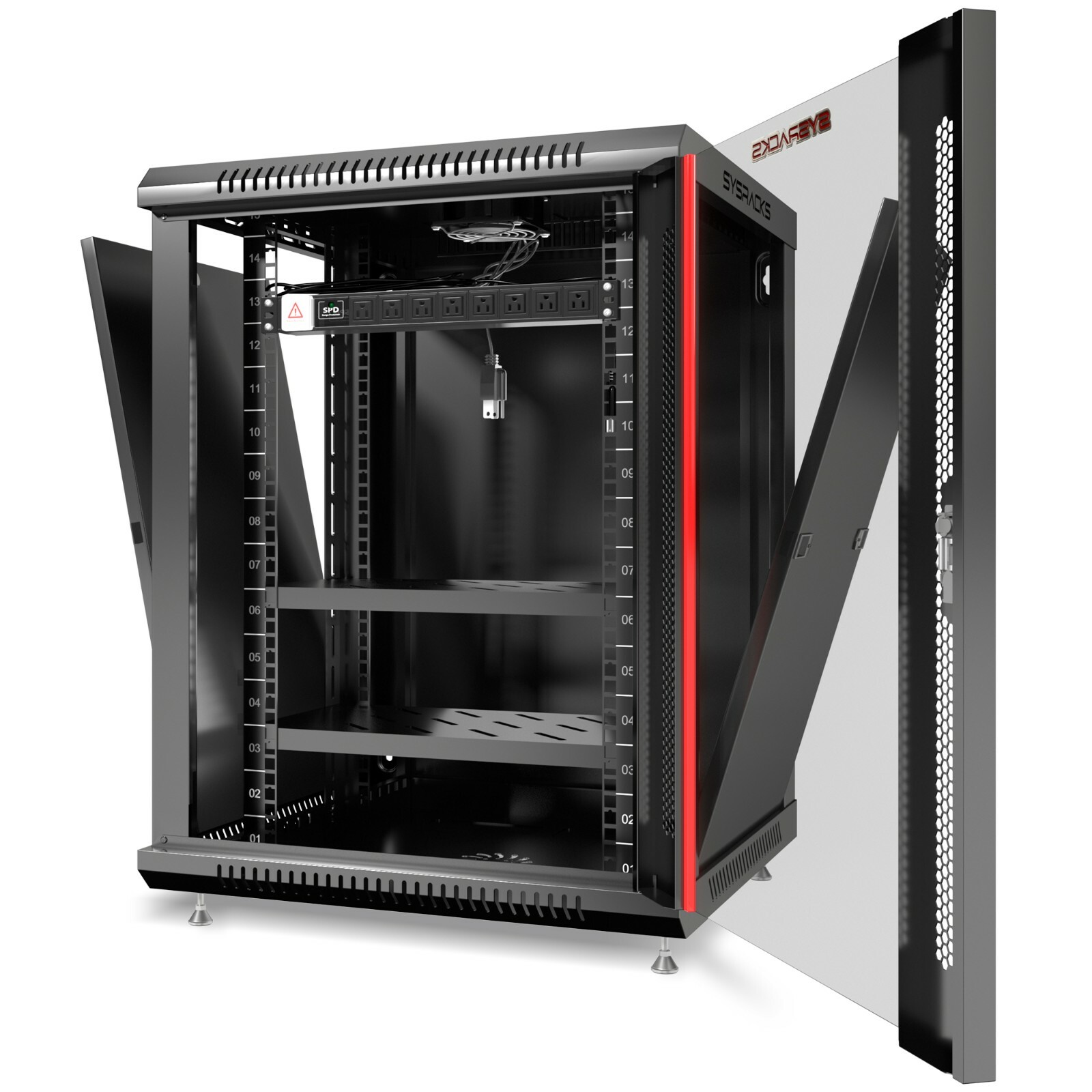 15U 24" Deep Wall Mount IT Network Server Rack Cabinet Enclosure- FREE ACCESSORY