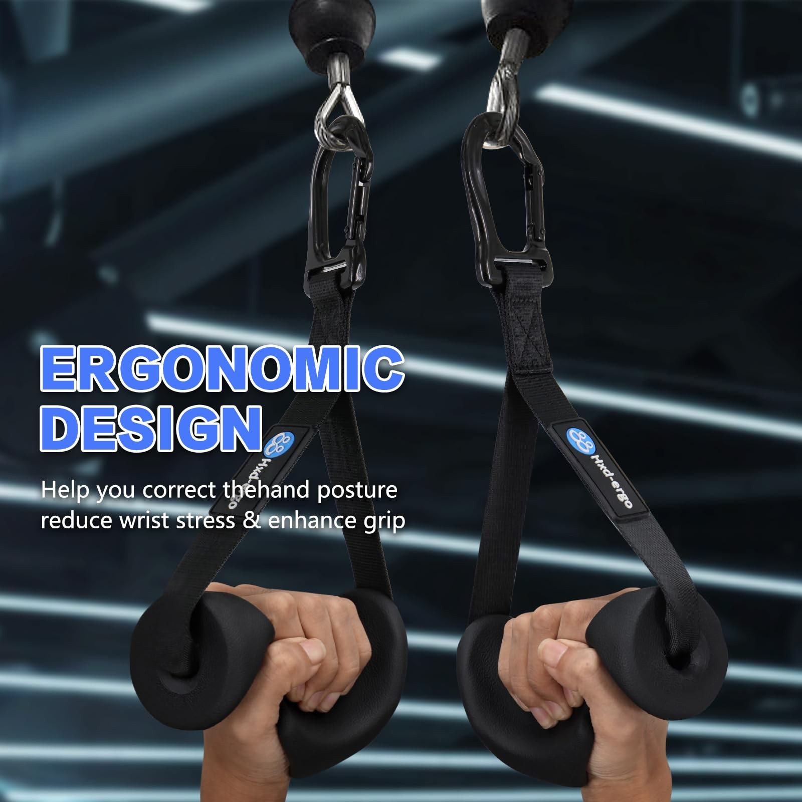 Ergonomic Exercise Handles for Cable Machine Attachments, Pilates, Strength T...