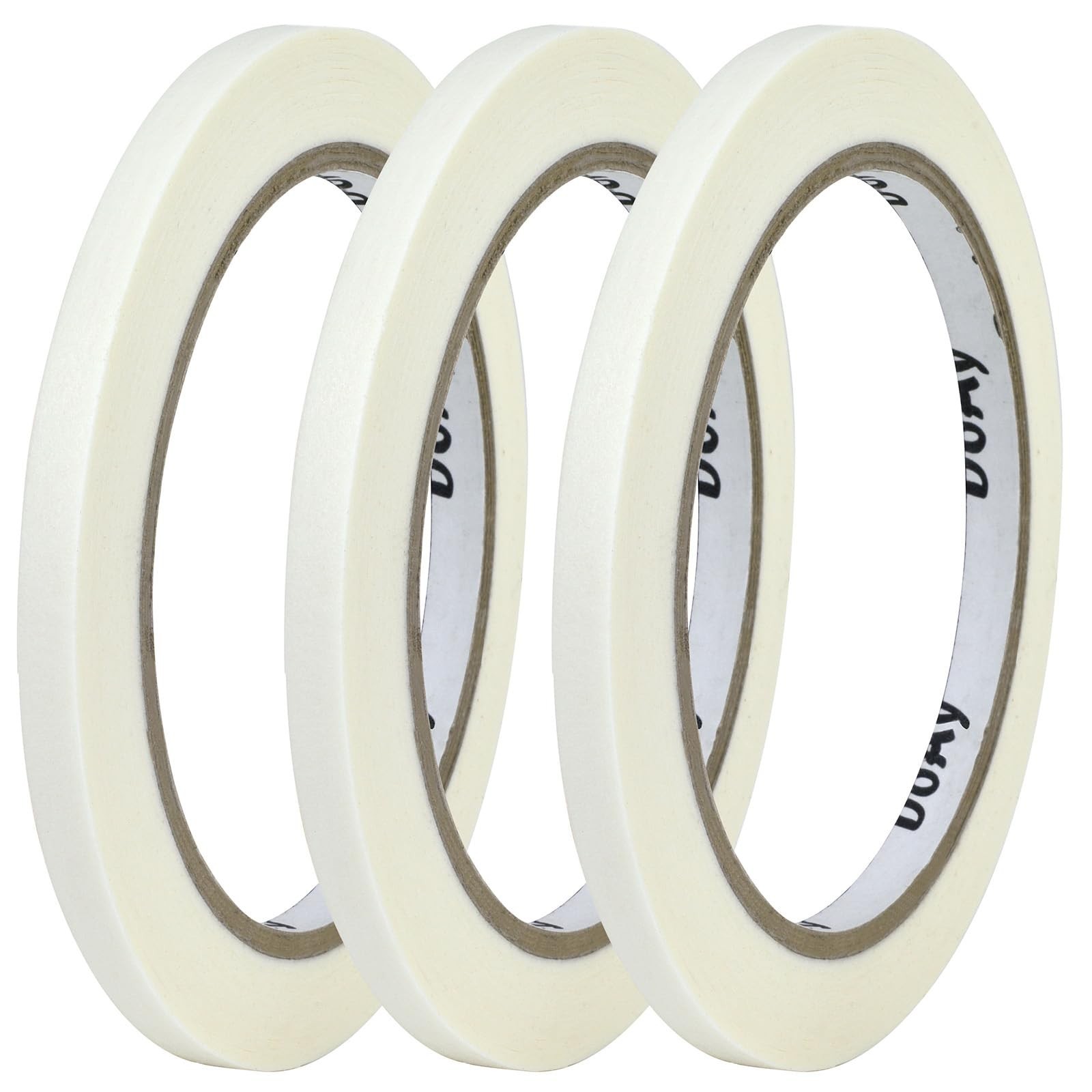3 Pack White Masking Tape - Painters Tape 0.25 Inch Wide - Multi-Surface, Wat...