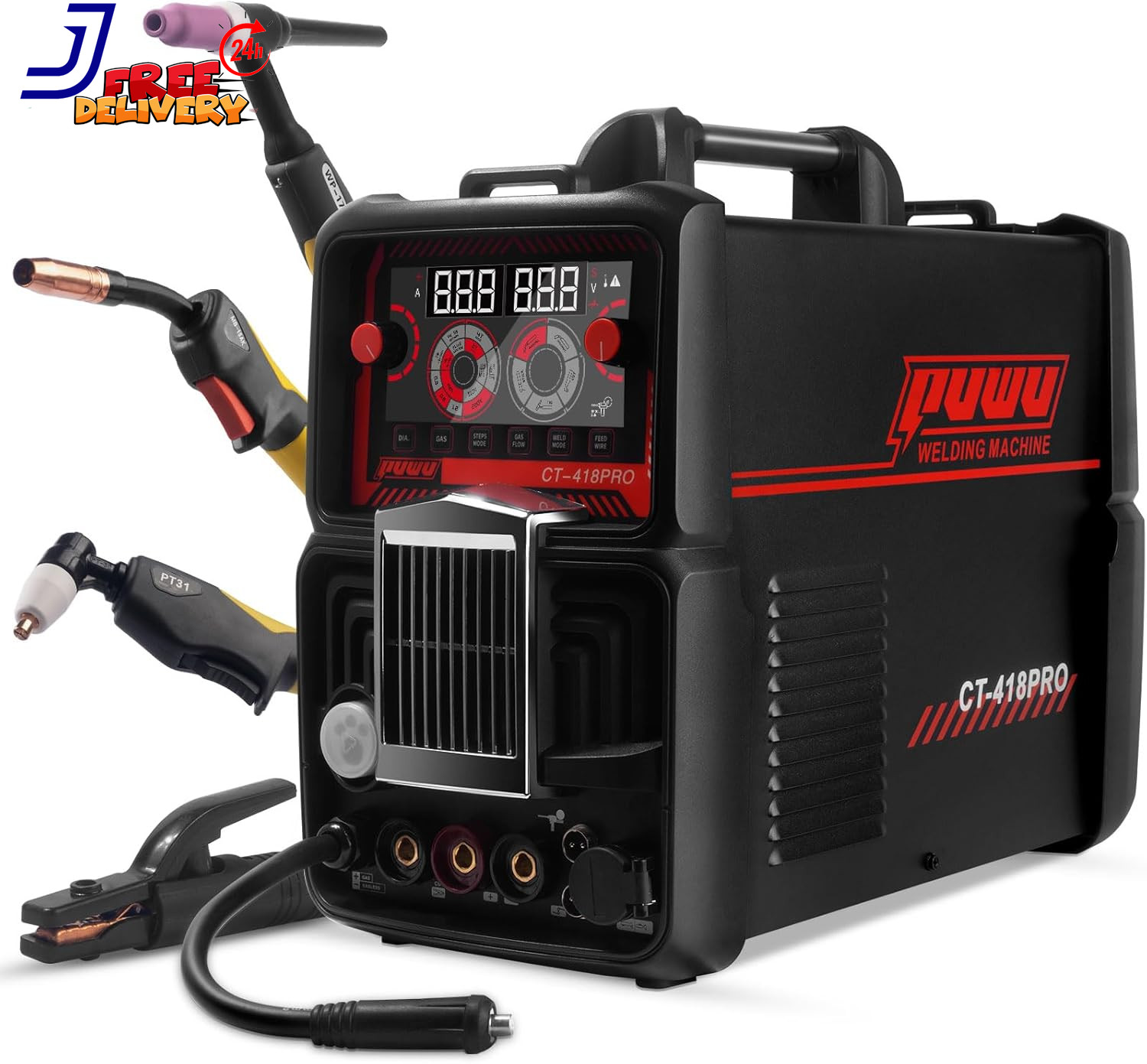 Plasma Cutter Welder Combo Gas Mig/Gasless MIG/HF Tig/Stick/Cut 5 in 1 Aluminum