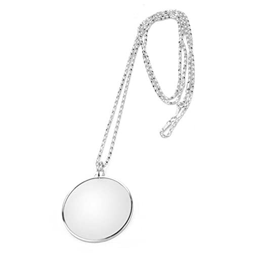 Magnifying Glass Necklace Monocle, 5X Necklace Magnifier with 1.6 inch Sliver