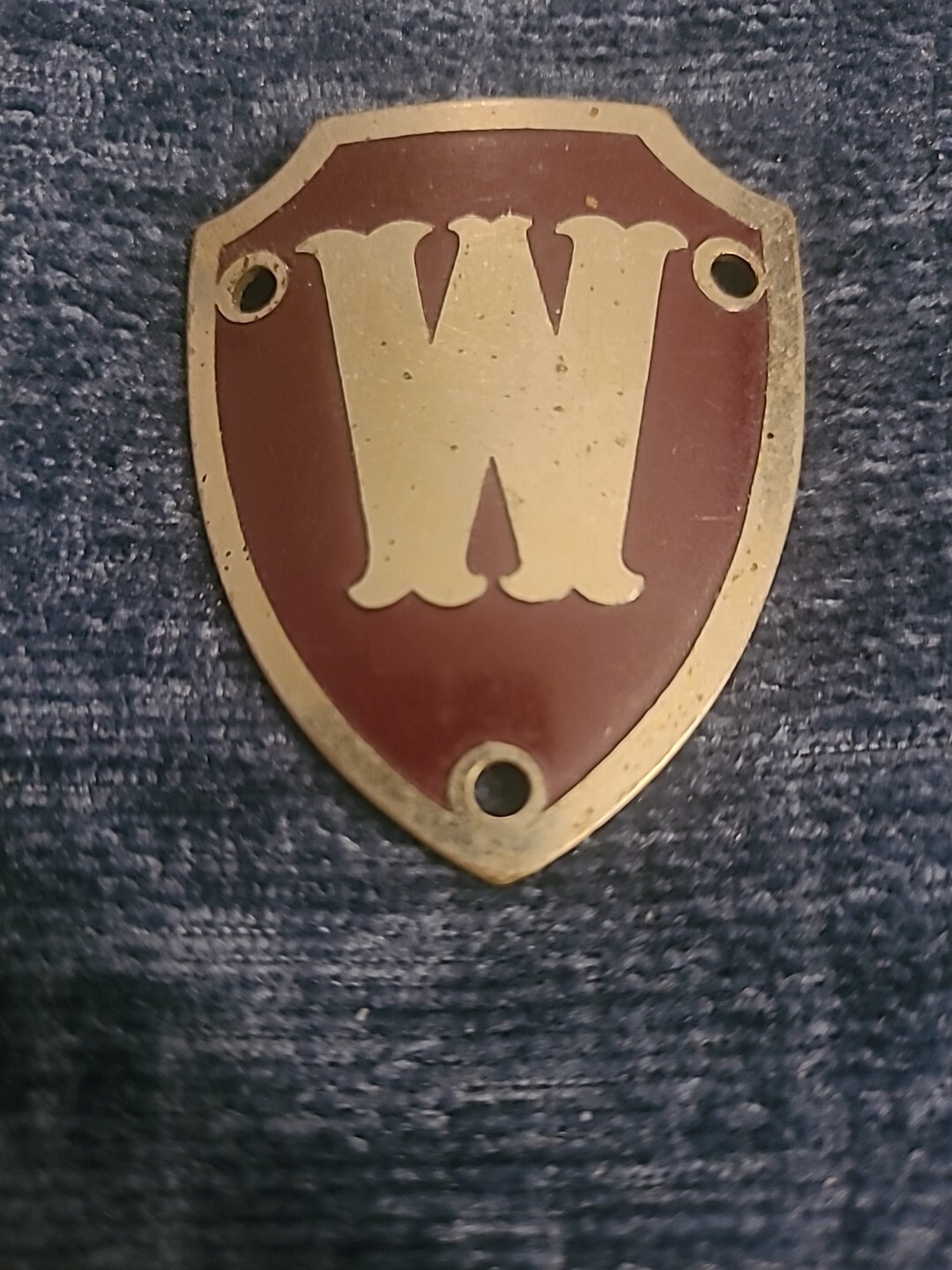Vintage Coat Of Arms Or Military School Logo 2x1.5" Metal Plate