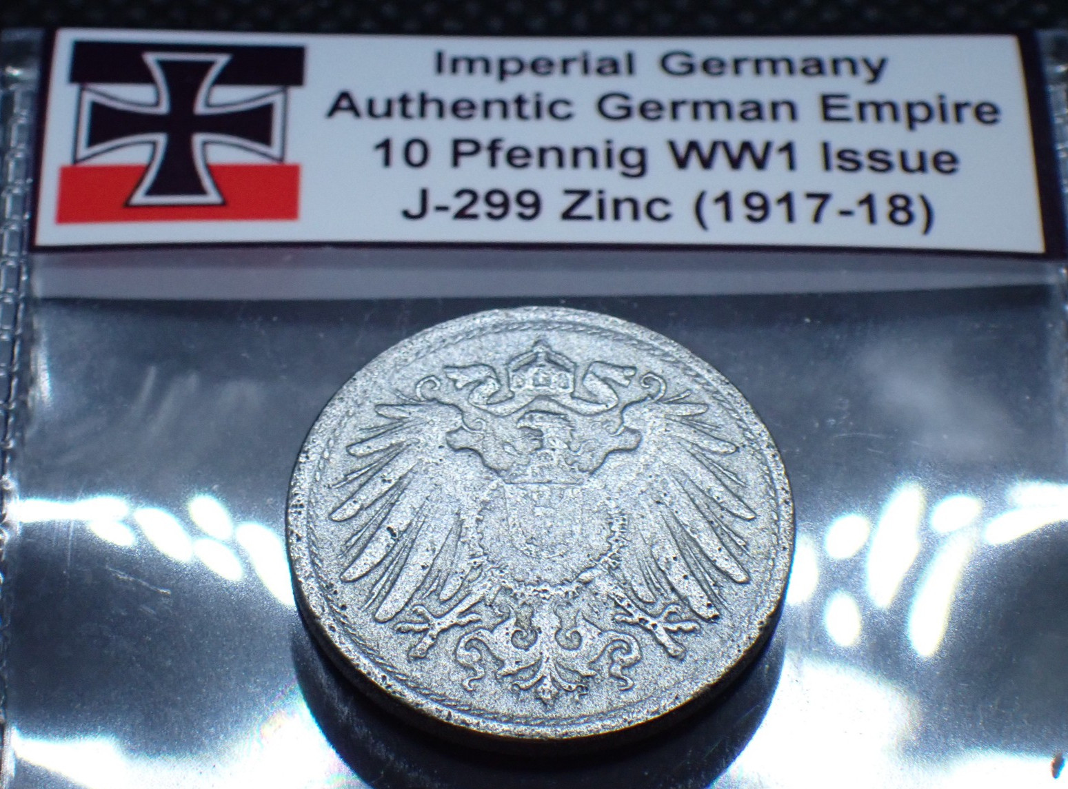 Imperial Germany WW1 1917-1918 10 Pfennig Zinc Coin Rare Empire Reich J.299