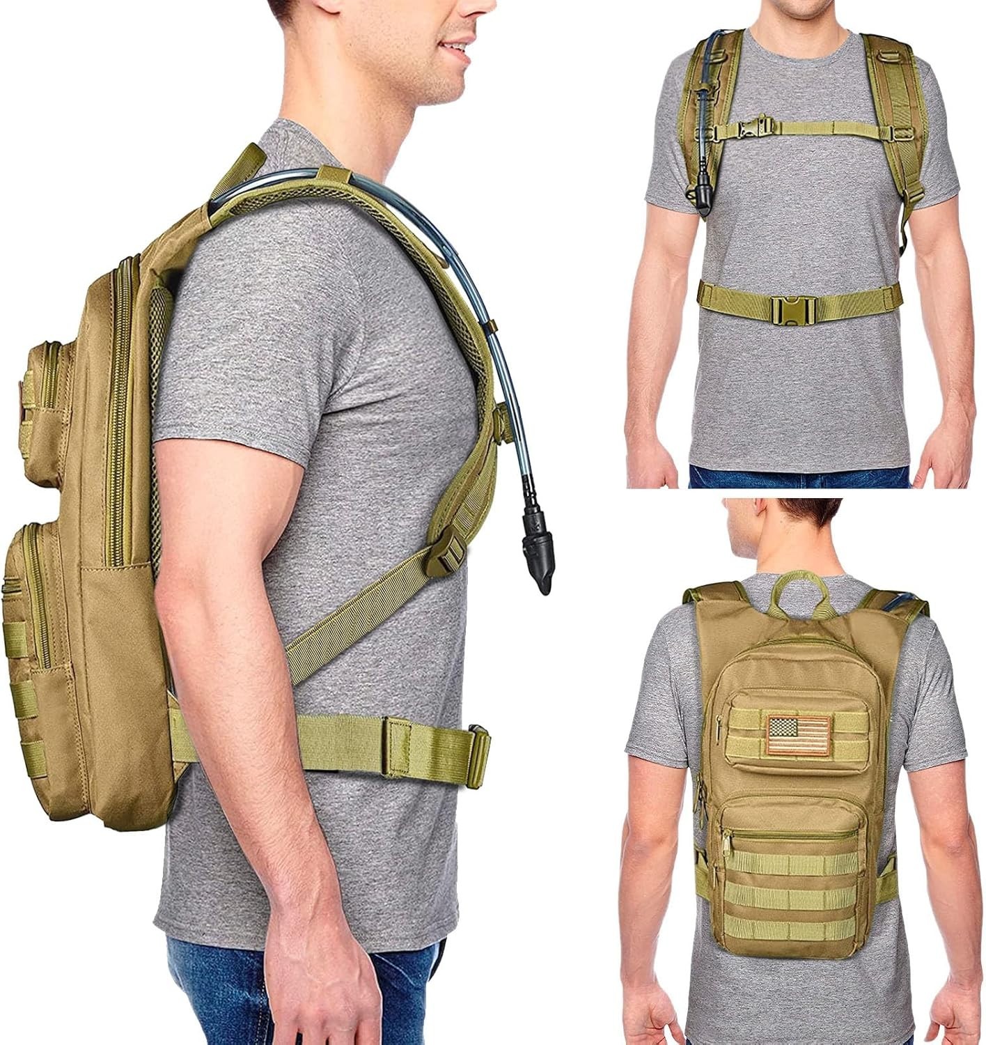 3L Tactical Hydration Backpack for Hiking & Sports - Molle-Compatible & Durable