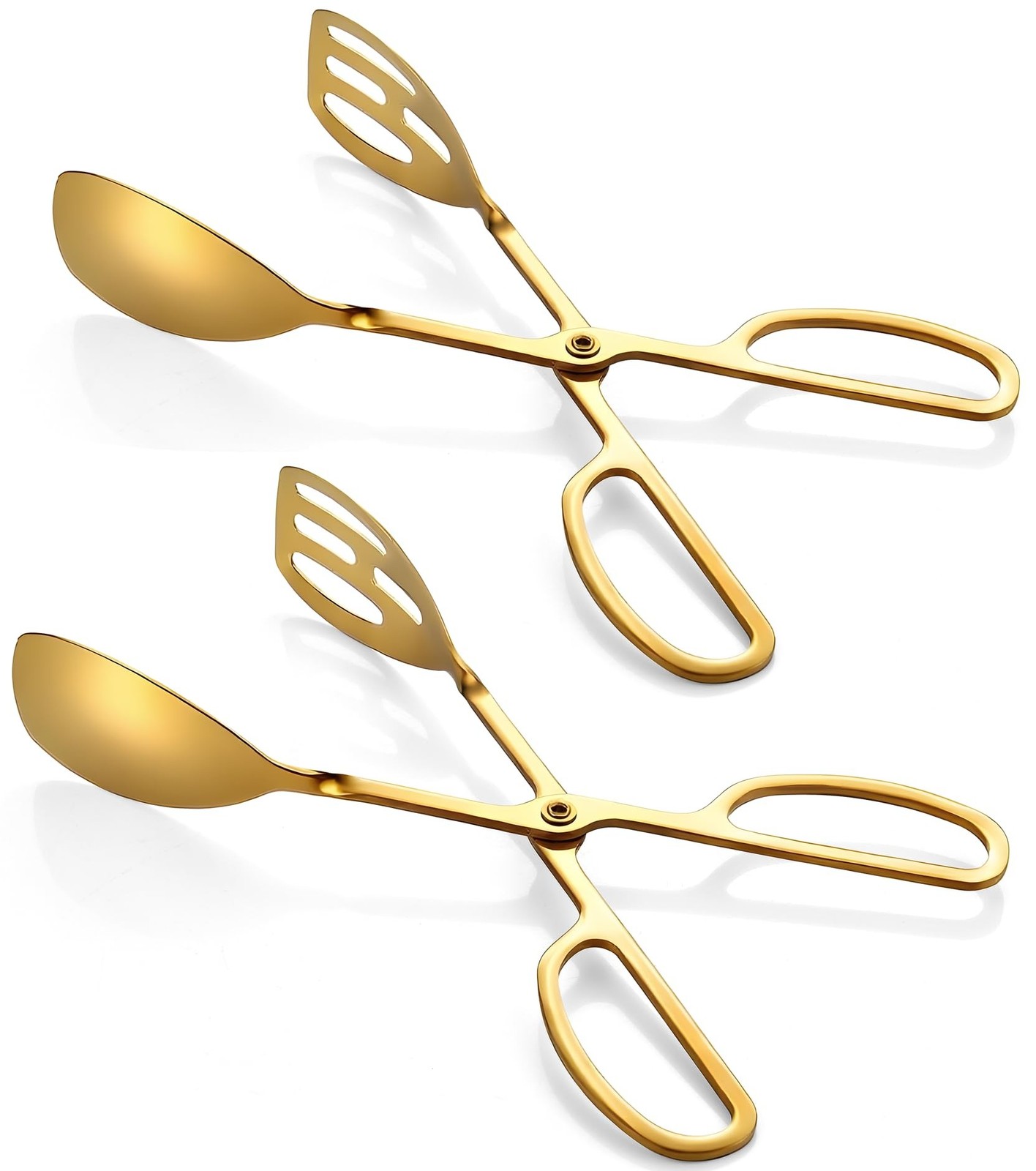 Salad Tongs for Serving 2 Pack - Premium Stainless Steel Scissor-Style, Non-T...