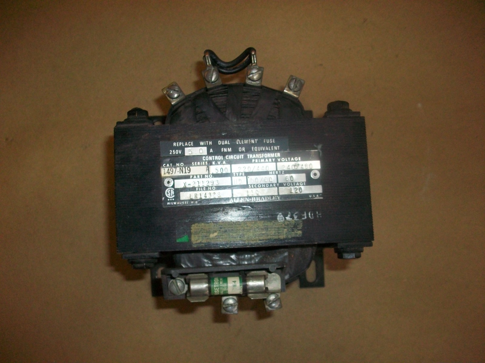 Allen Bradley Control Transformer X-211293 .500 KVA USED