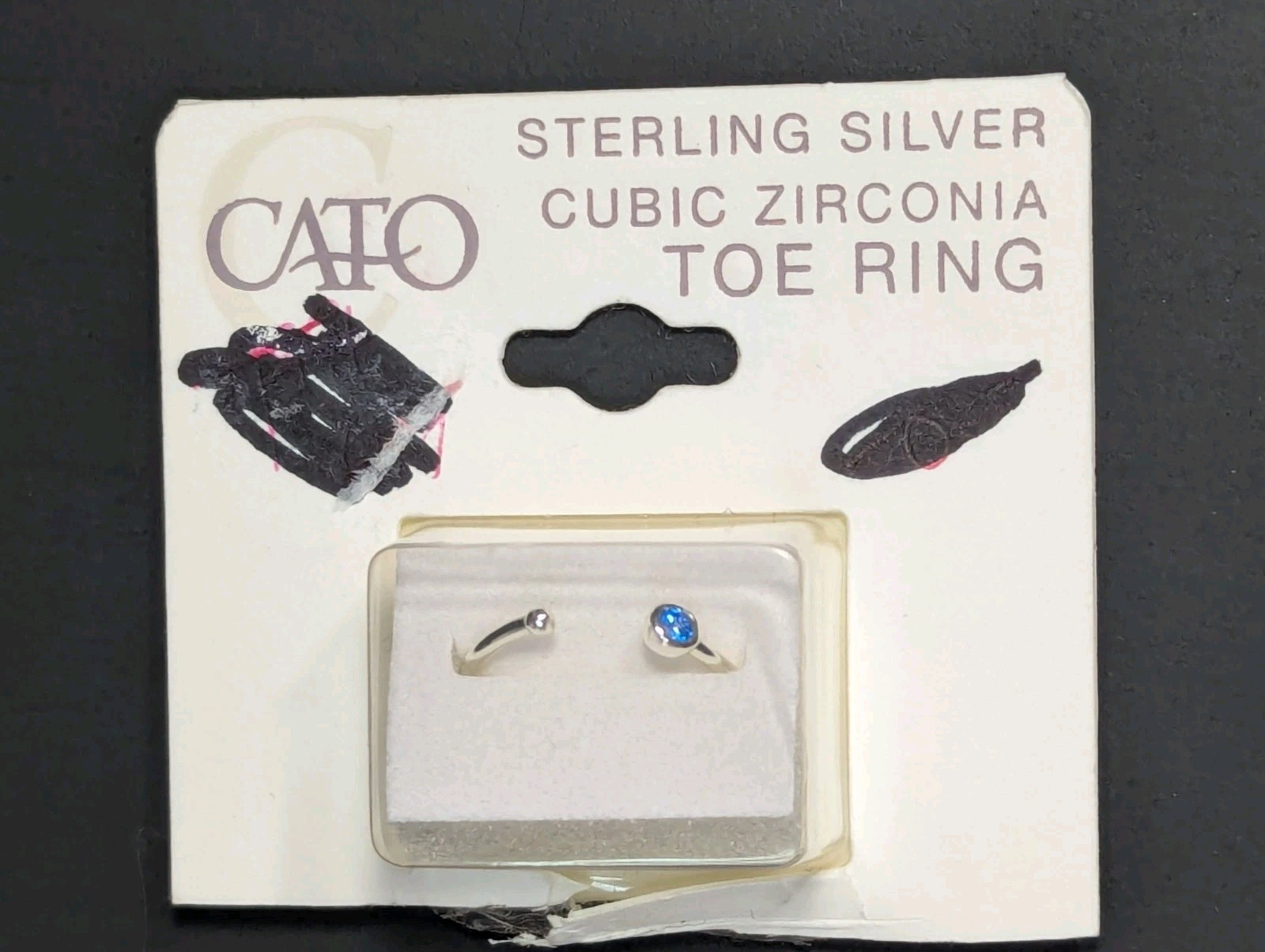 Cato Sterling Silver Blue Cubic Zirconia Toe Ring