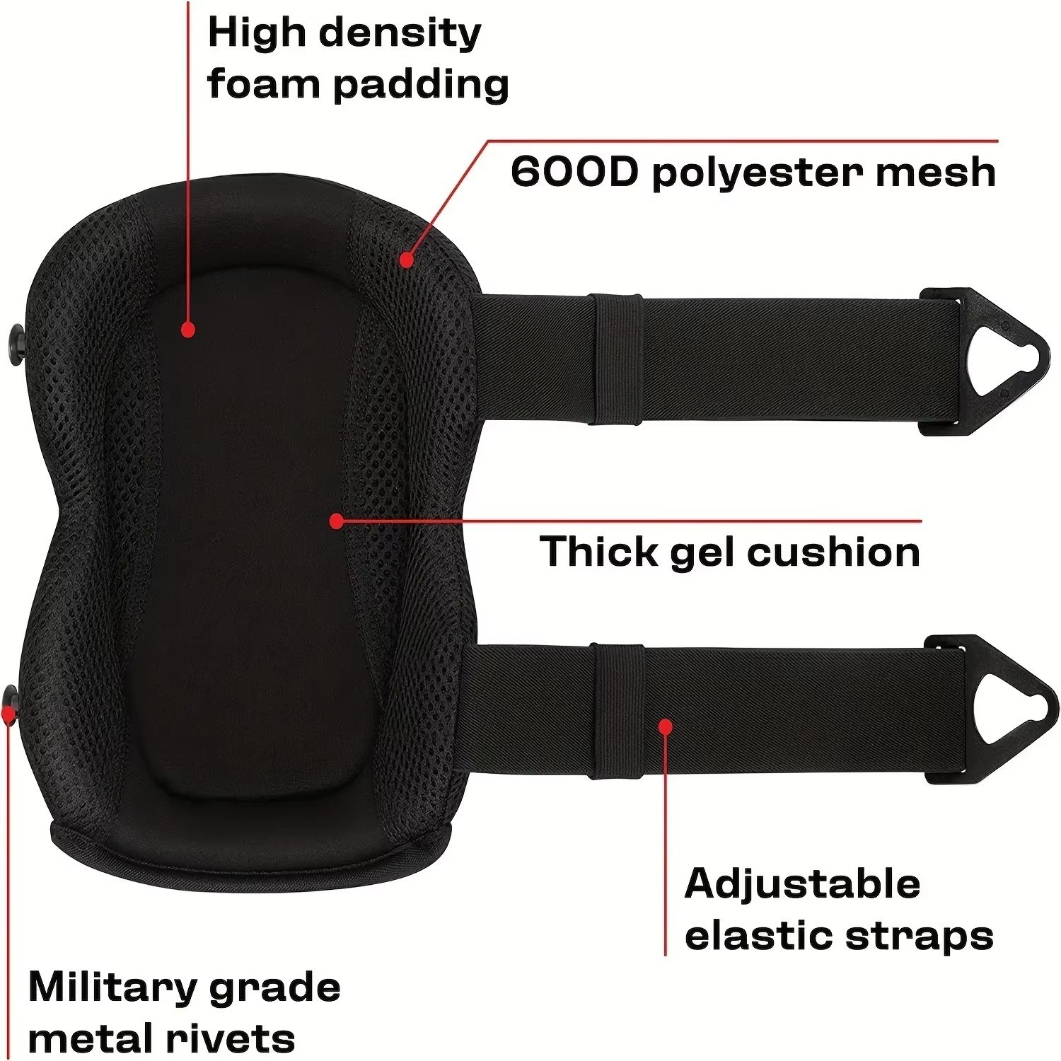 1 PC Ultra-Duty Adjustable Knee Pads with Double Straps for Maximum Comfort