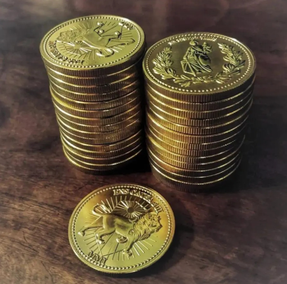 10-100 Continental hotel gold coin John Wick Rosary Prop blood oath marker cross