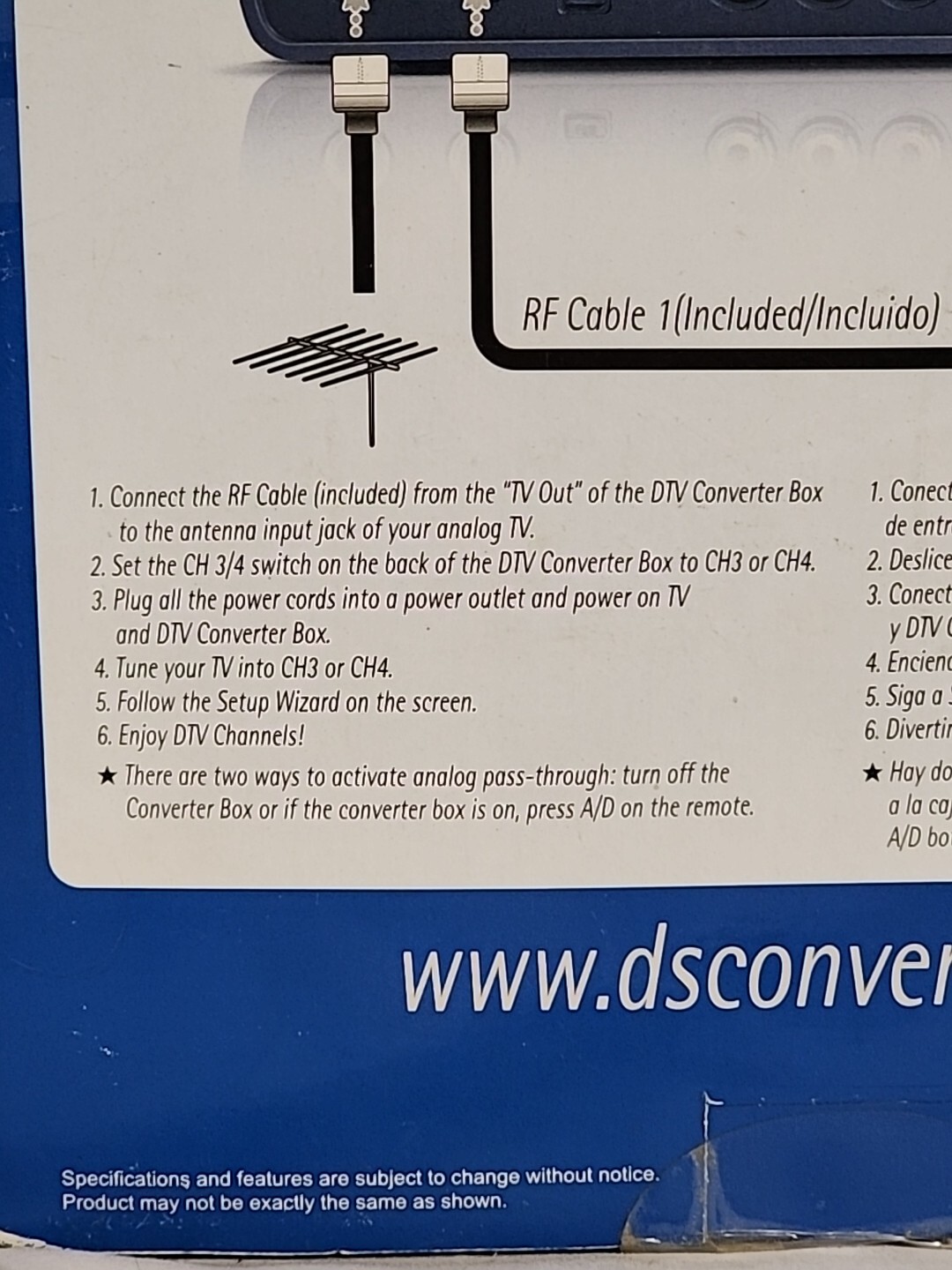 Digital Stream DTX9950 Analog DTV Converter Box Pass-Through