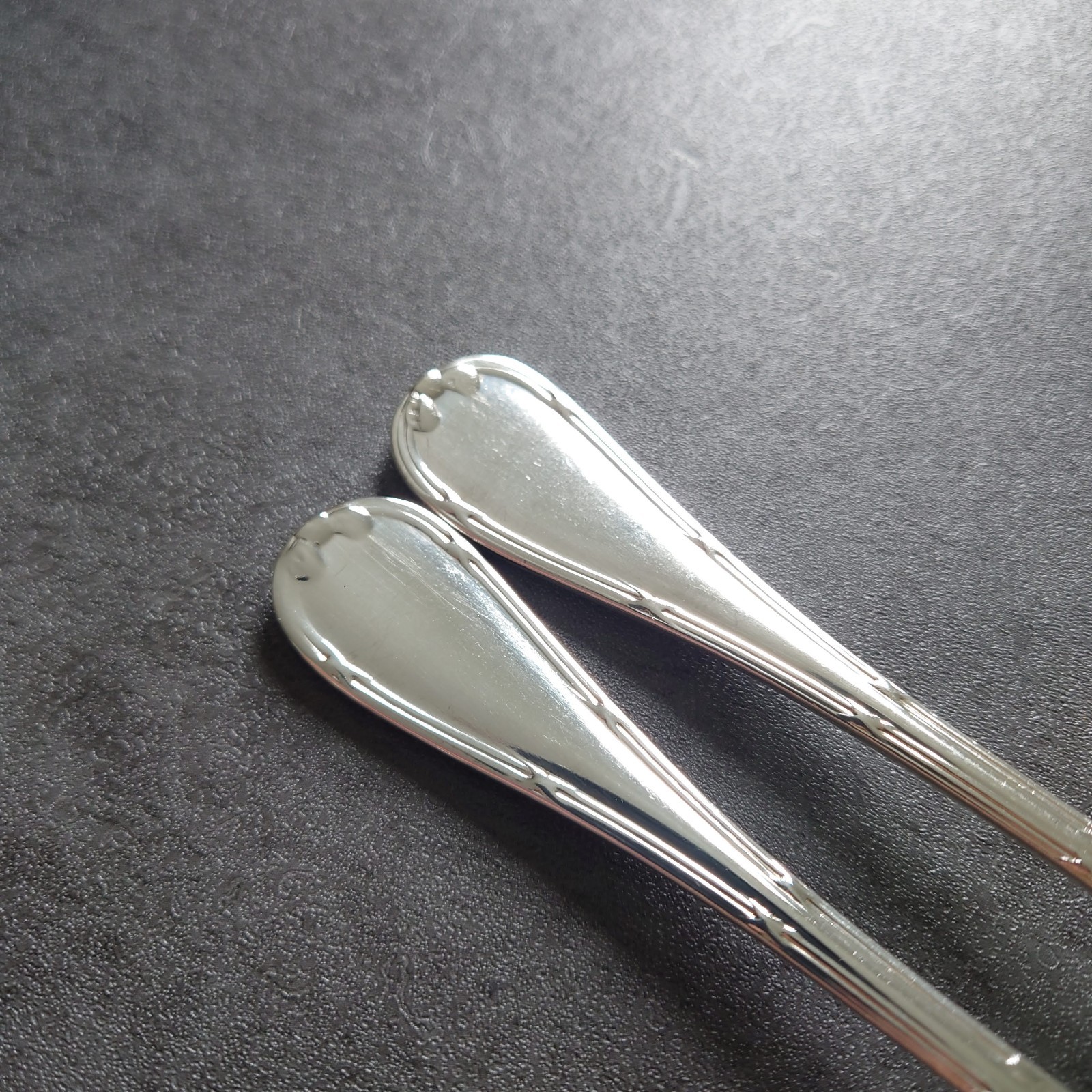 Christofle Rubans 2pcs Silverplate Flatware Dessert Fork Excellent