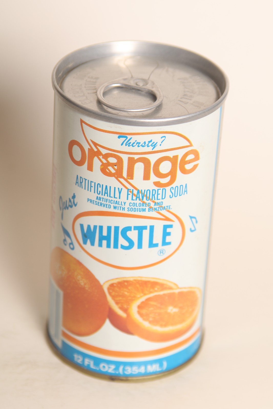 Whistle Orange soda can - 12oz