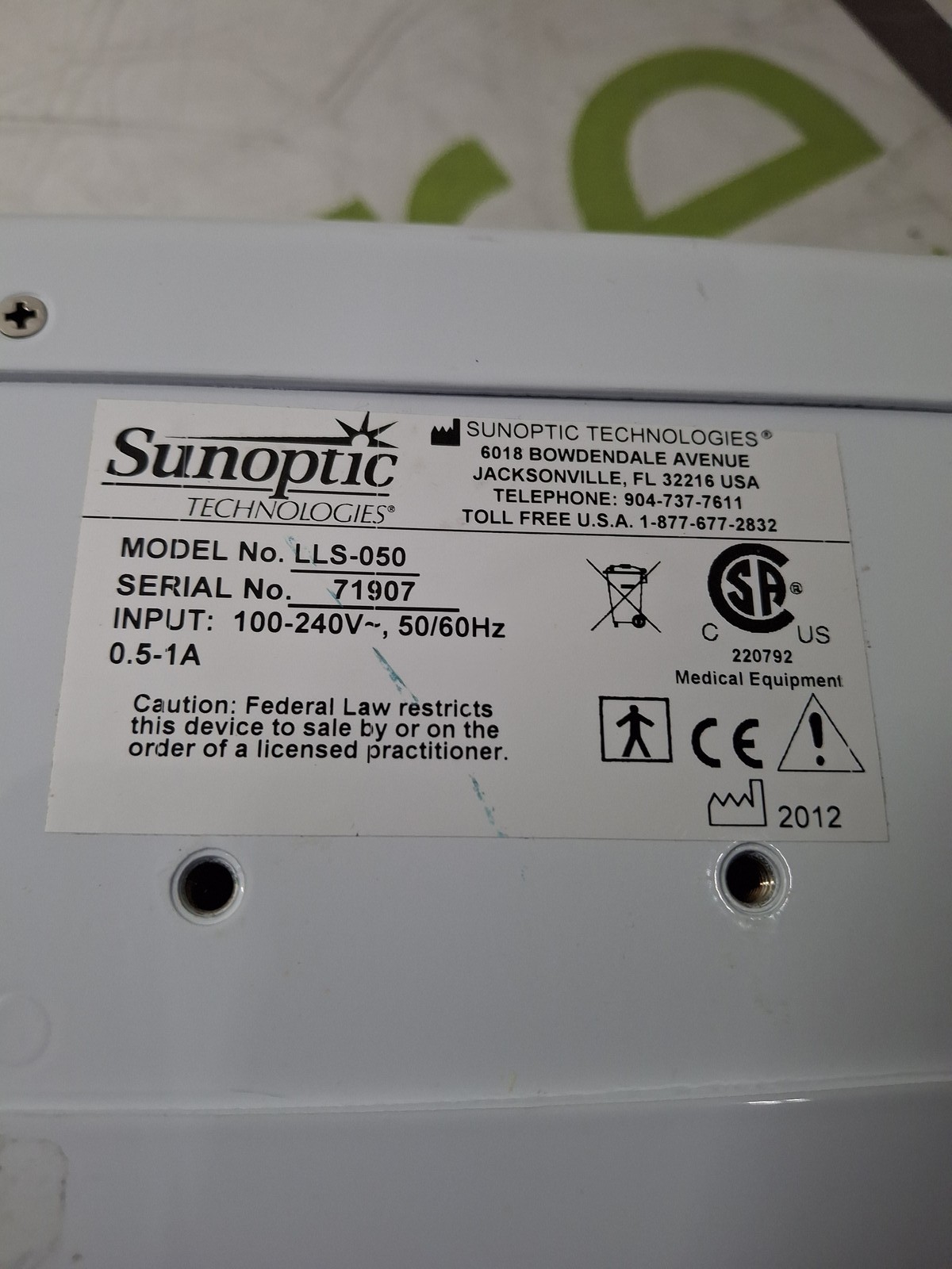 Sunoptic Technologies LLS-050 LED 1000 Lightsource