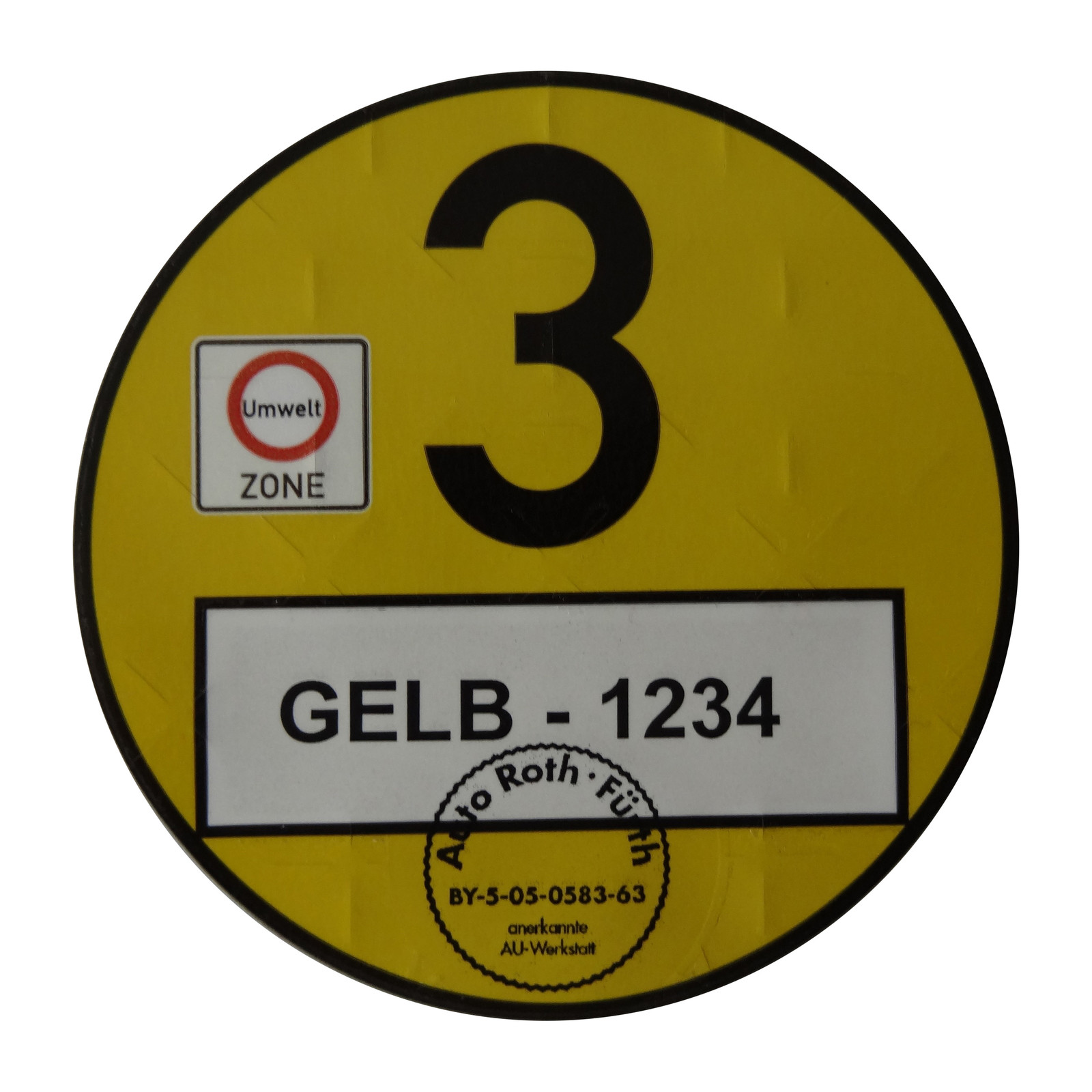 EMISSIONS DECAL - OFFICIALLY APPROVED GERMAN EMISSIONS STICKER ! LASER PRINTED