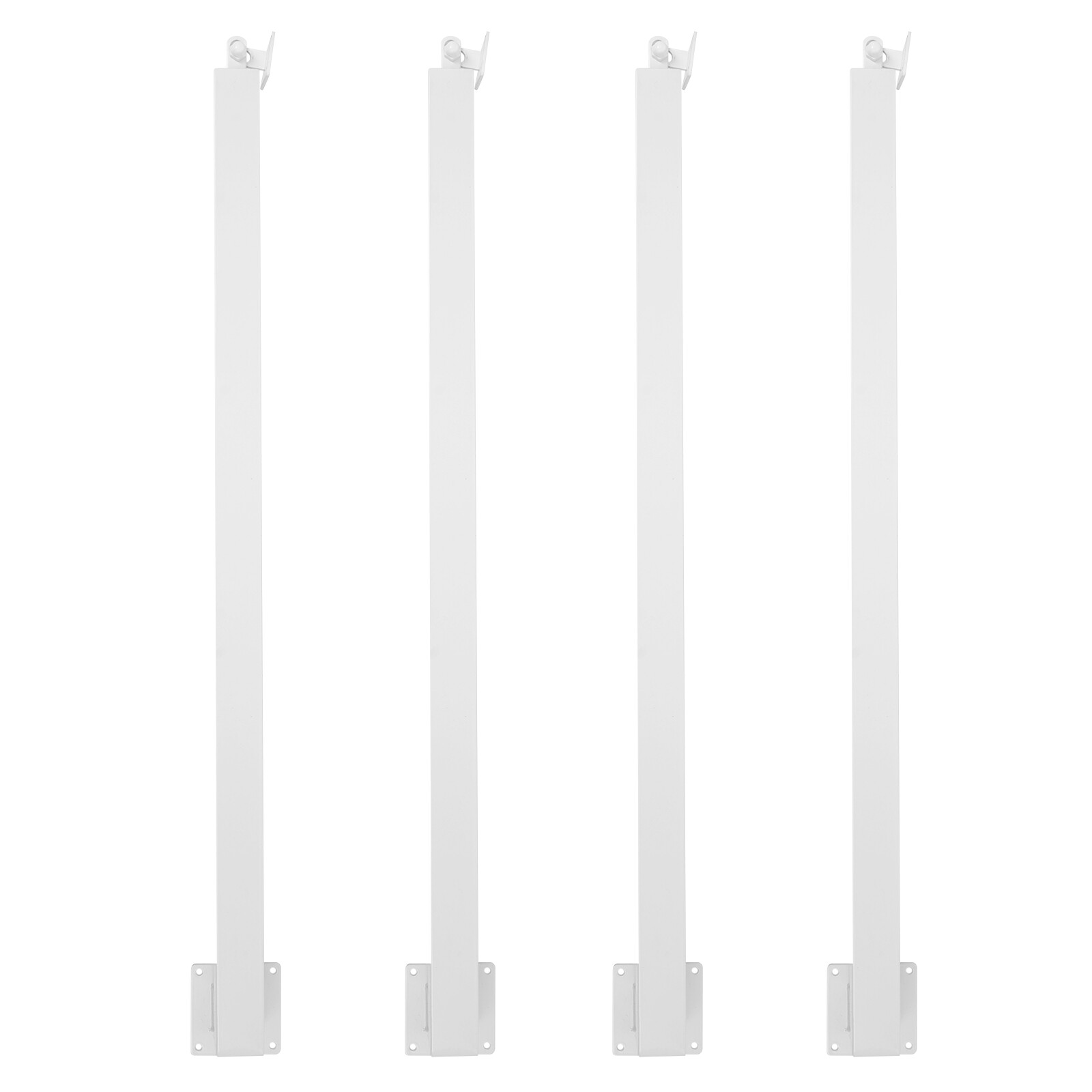 Square Stair Baluster Posts - Durable Metal Railing Decor for Stairs, White