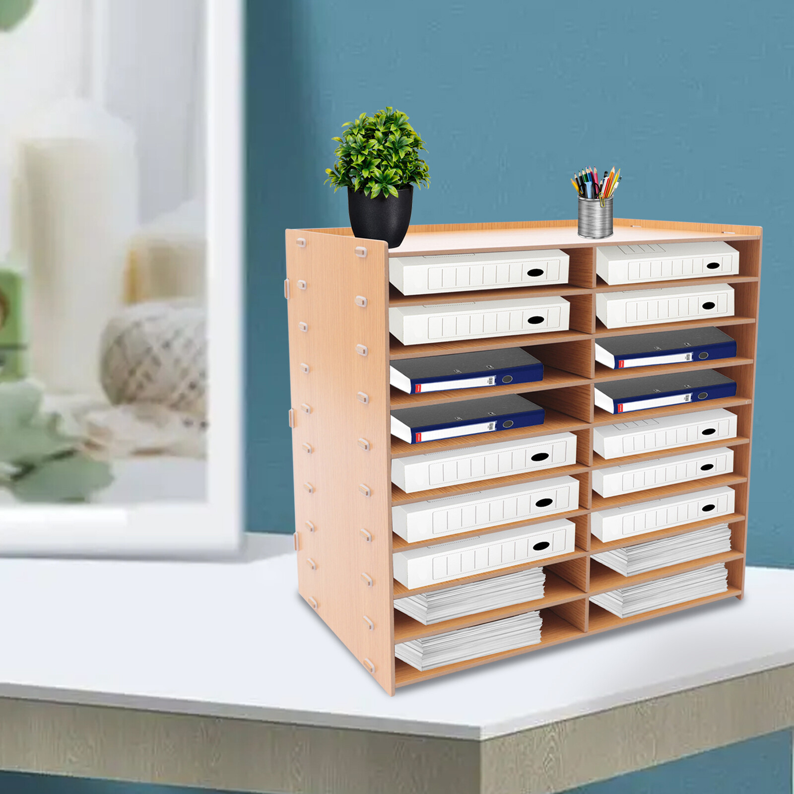 Elegant Multi-Tier Document Organizer with Customizable Design for Office Use